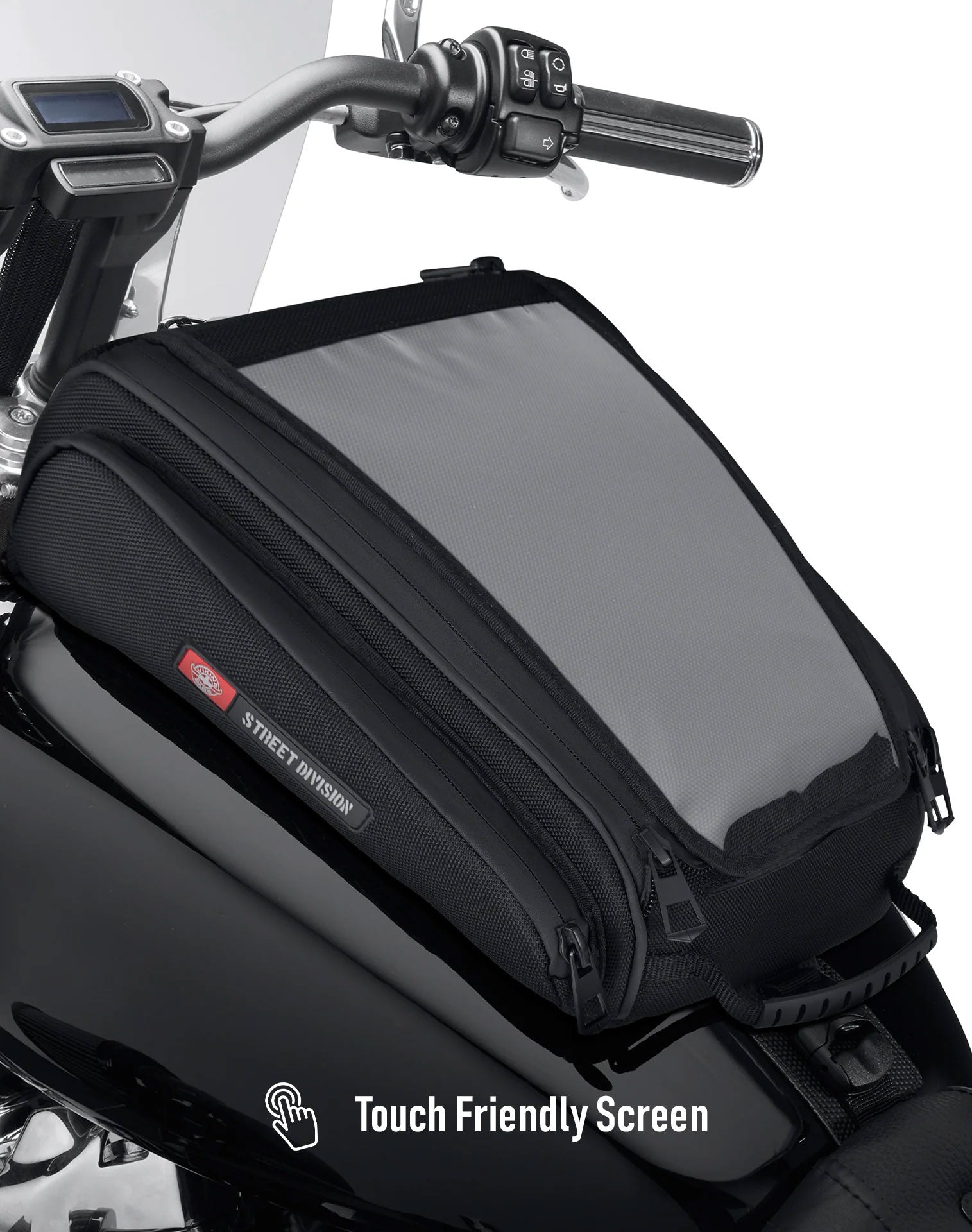 9L - Voyage Tank Bag for Harley Softail Fat Boy FLFB Touch Friendly Screen