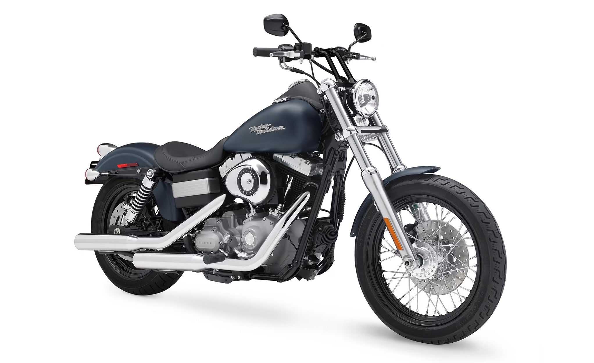 Viking Warlock 8" Pullback Handlebar Risers for Harley Dyna Street Bob FXDB/I Gloss Black Handlebar Riser on Bike @expand