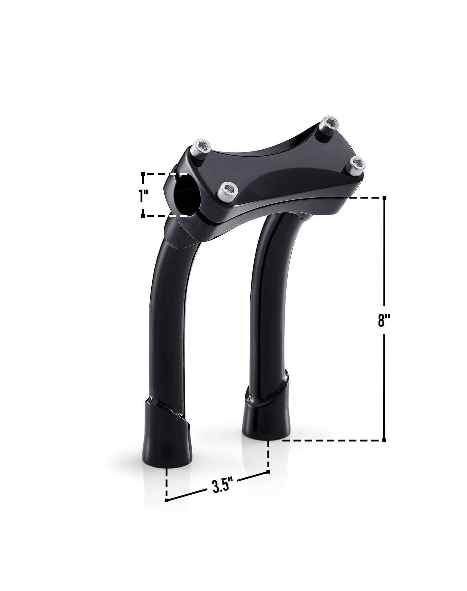 Viking Warlock 8" Pullback Handlebar Risers for Harley Dyna Super Glide FXD/I Gloss Black Dimensions