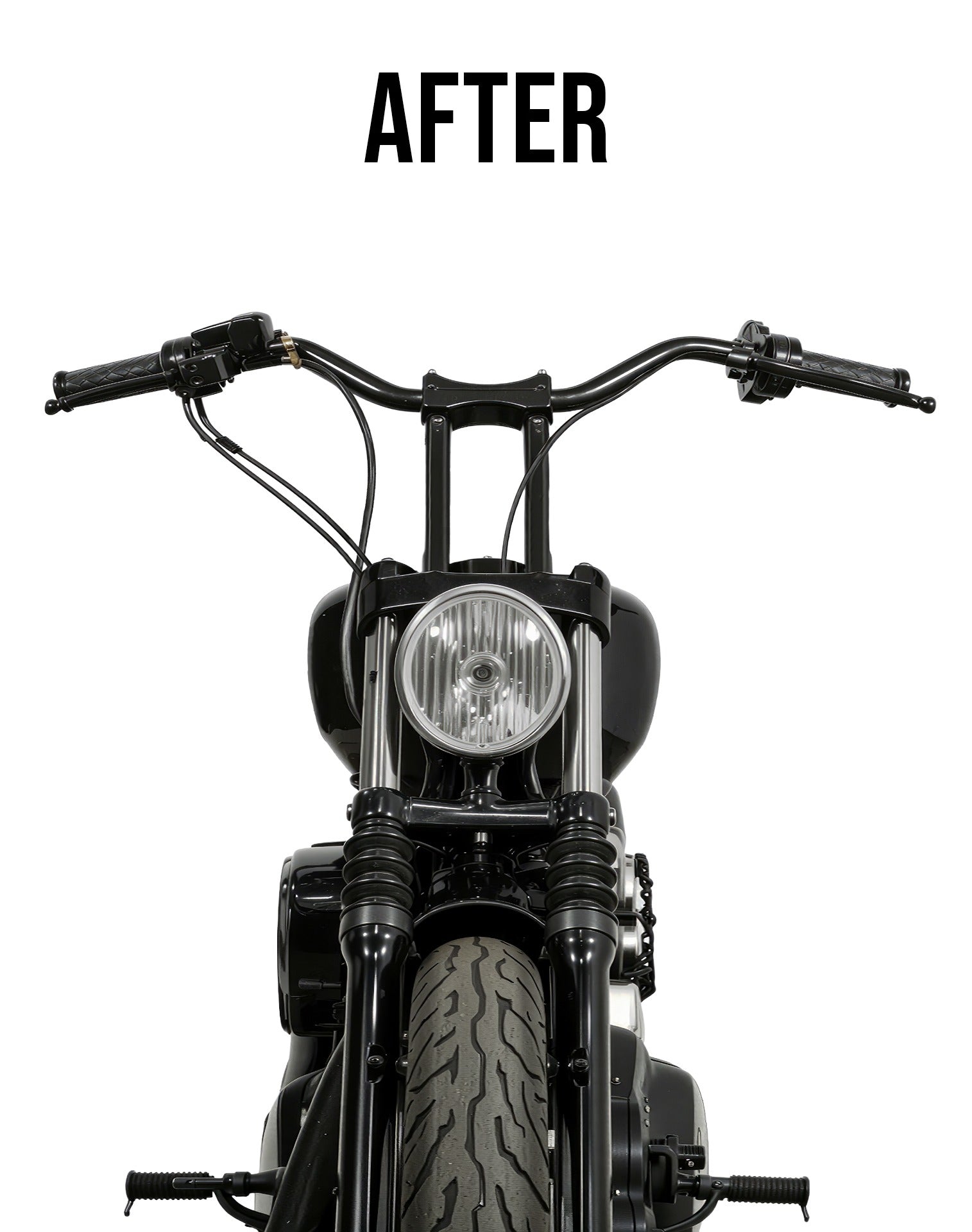 Warlock 10" Handlebar Risers for Harley Sportster 1200 Custom XL1200C Gloss Black