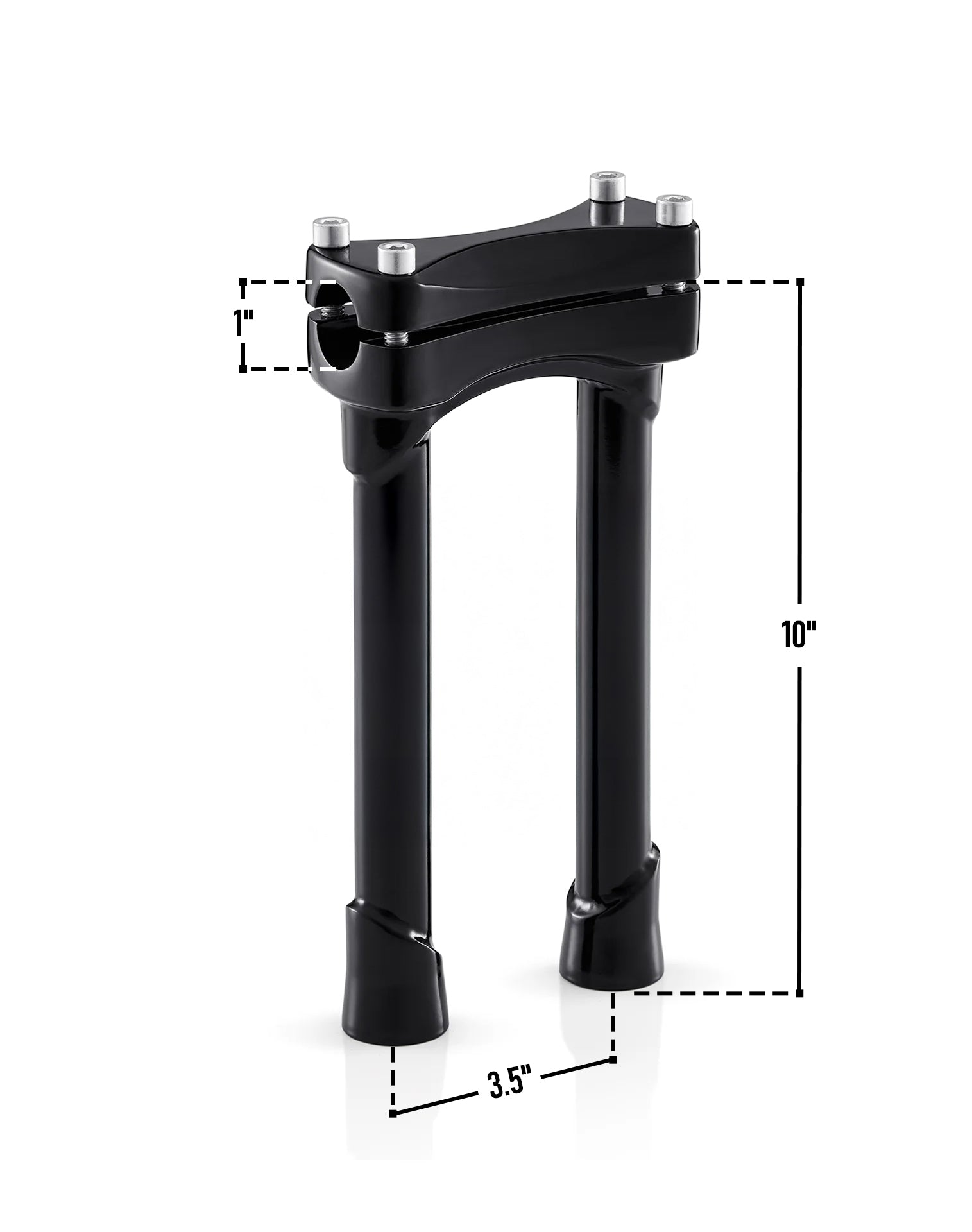 Viking Warlock 10" Handlebar Risers for Harley Dyna Super Glide Custom FXDC/I Gloss Black Dimensions