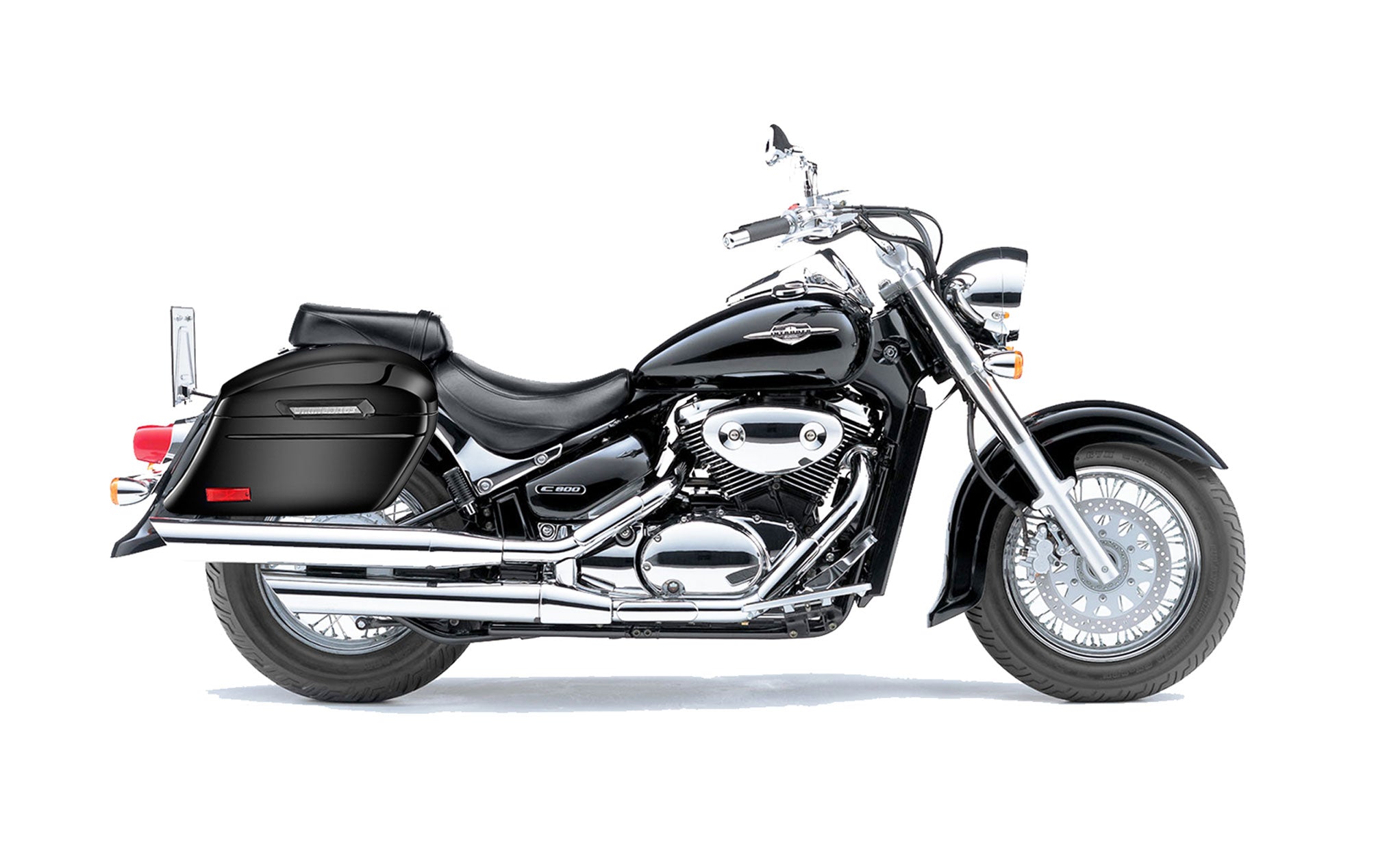 44L - Lamellar Stallion Extra Large Suzuki Volusia 800 Painted Motorcycle Hard Saddlebags Bag on Bike @expand