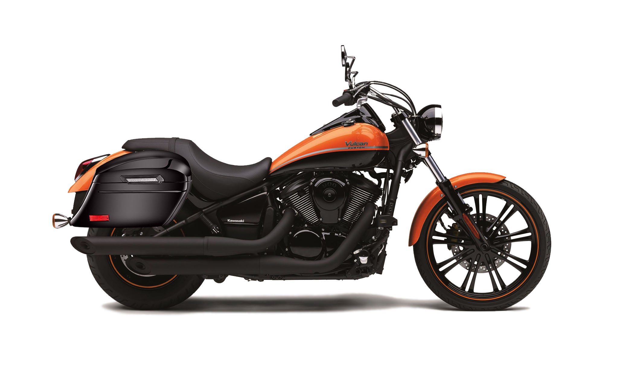 44L - Lamellar Stallion Extra Large Kawasaki Vulcan 900 Custom VN900C Painted Motorcycle Hard Saddlebags Bag on Bike @expand