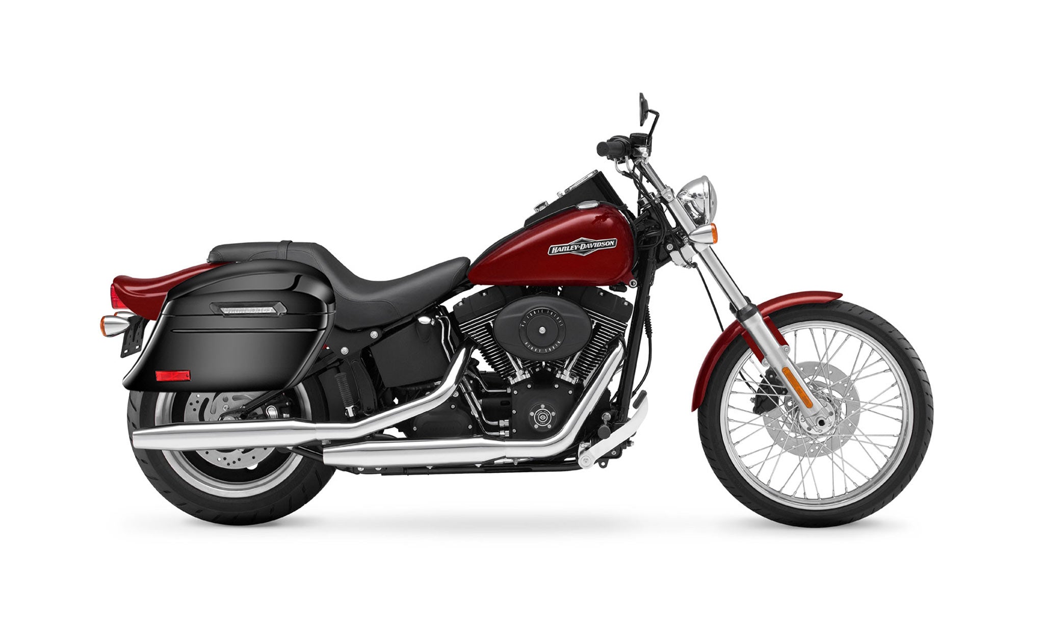 44L - Lamellar Stallion Extra Large Painted Motorcycle Hard Saddlebags for Harley Softail Night Train FXSTB/I Bag on Bike @expand