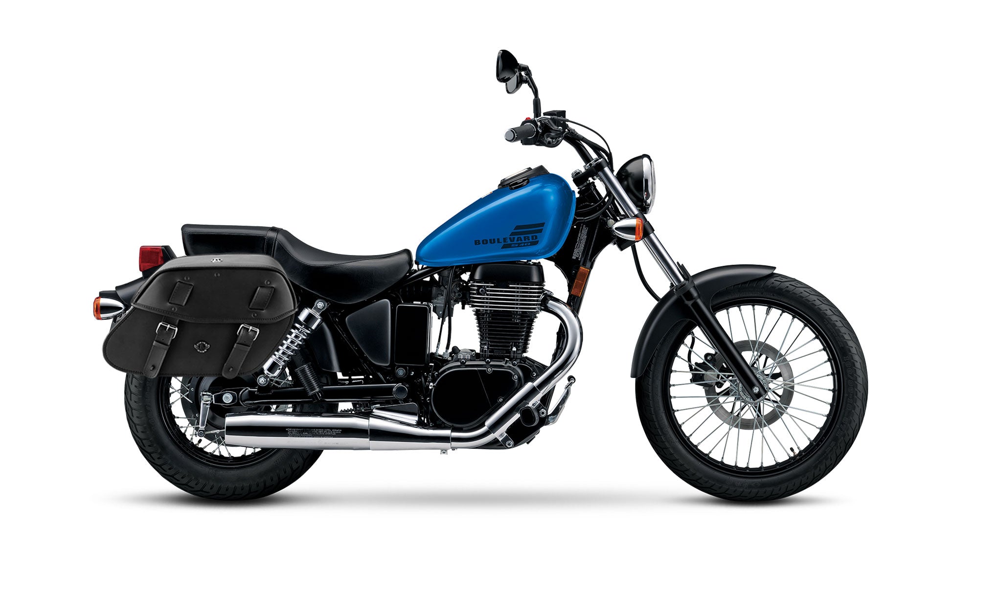 Viking Odin Large Suzuki Boulevard S40 Savage Ls650 Leather Motorcycle Saddlebags on Bike Photo @expand