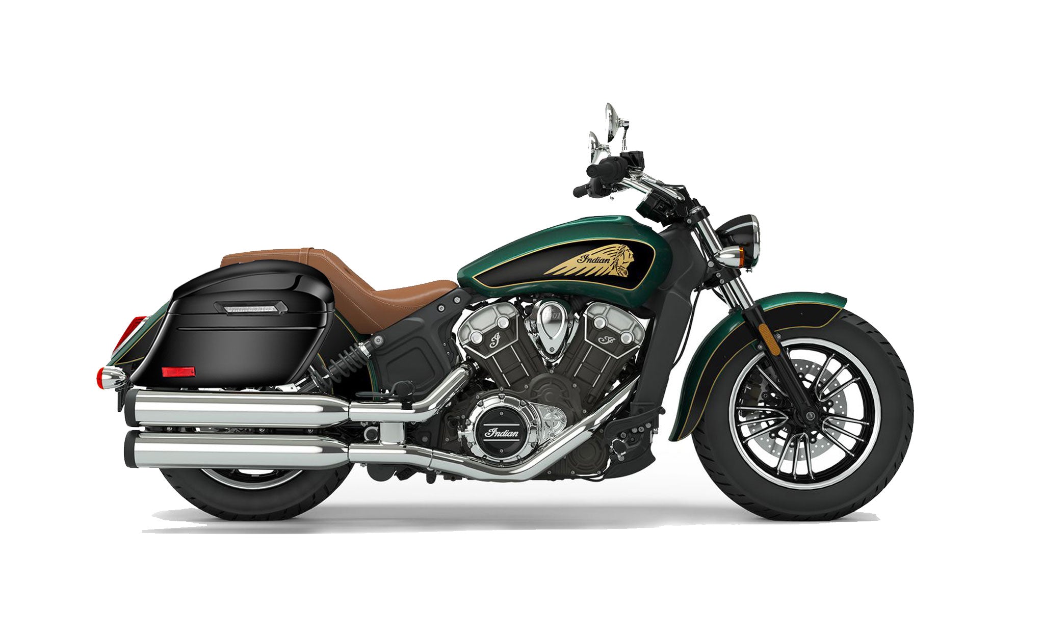 44L - Lamellar Stallion Extra Large Indian Scout Painted Motorcycle Hard Saddlebags Bag on Bike @expand