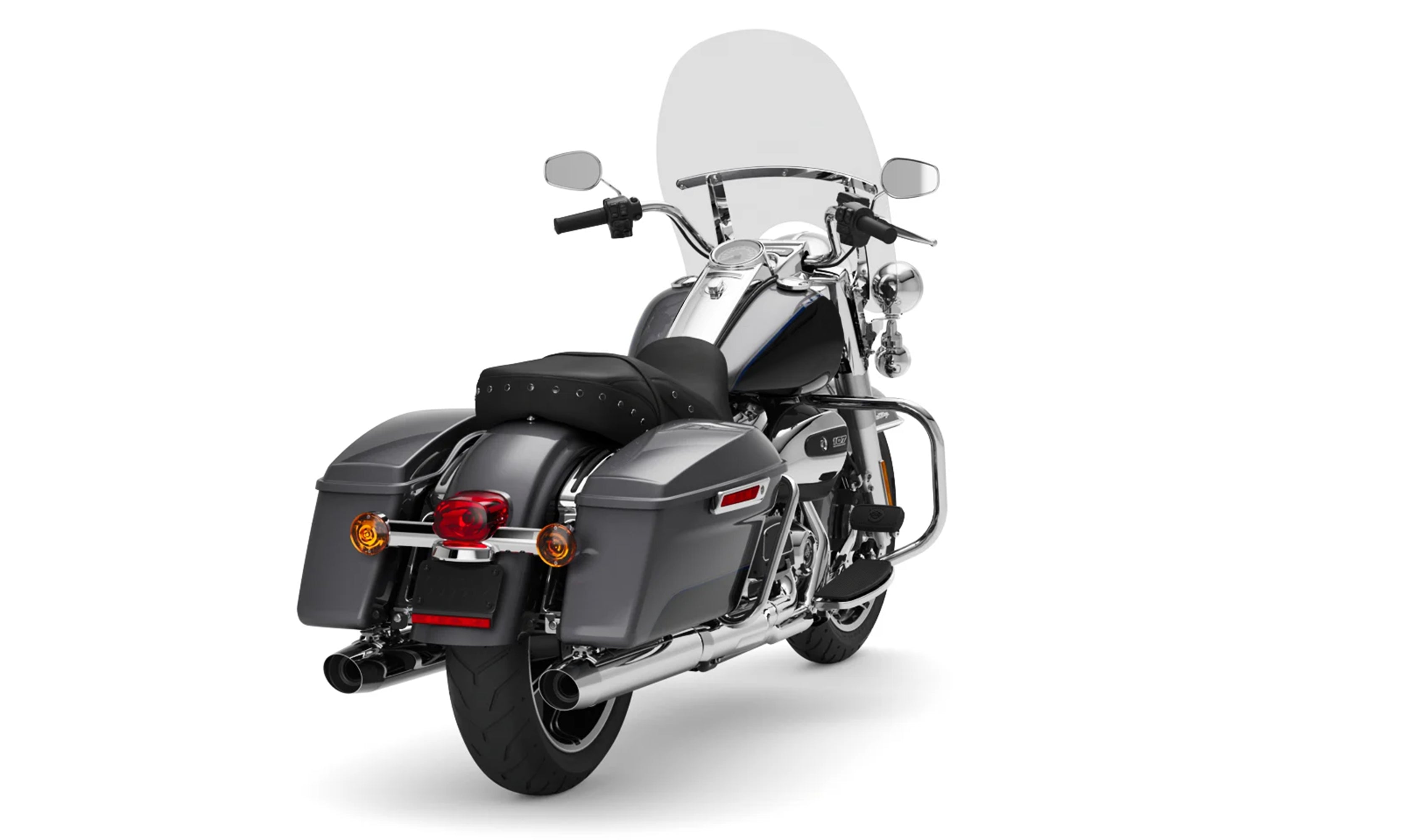 Viking Iron Born Voyage 12" Handlebar for Harley Road King FLHR/C/FLTRU Chrome Handlebar on Bike View @expand