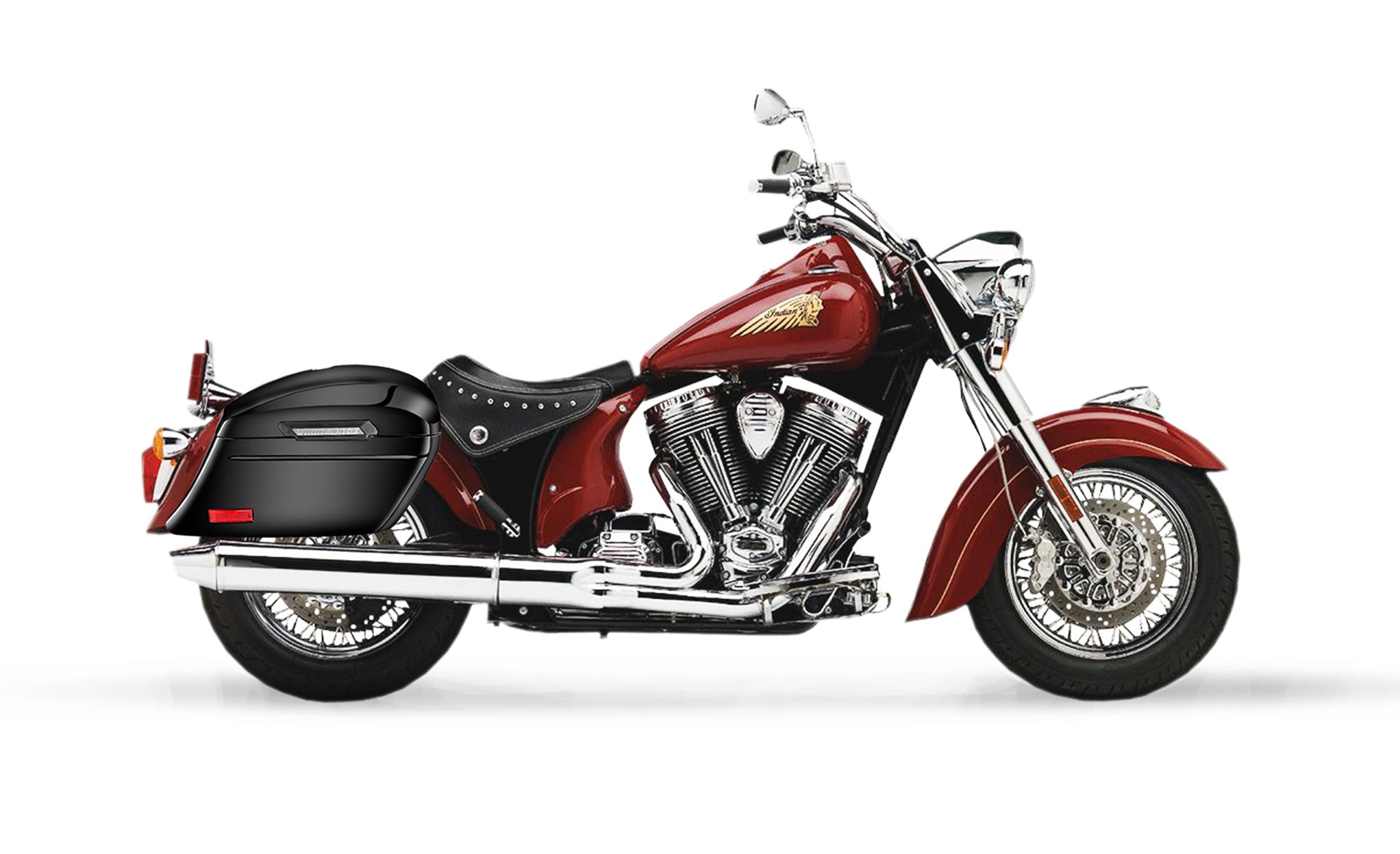 44L - Lamellar Stallion Extra Large Indian Chief Standard Painted Motorcycle Hard Saddlebags Bag on Bike @expand