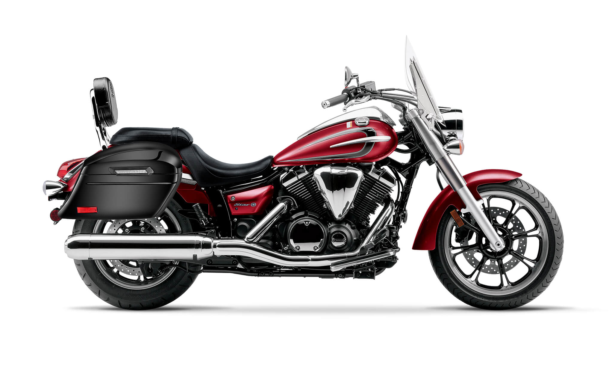 44L - Lamellar Stallion Extra Large Yamaha V Star 950 Tourer Painted Motorcycle Hard Saddlebags Bag on Bike @expand