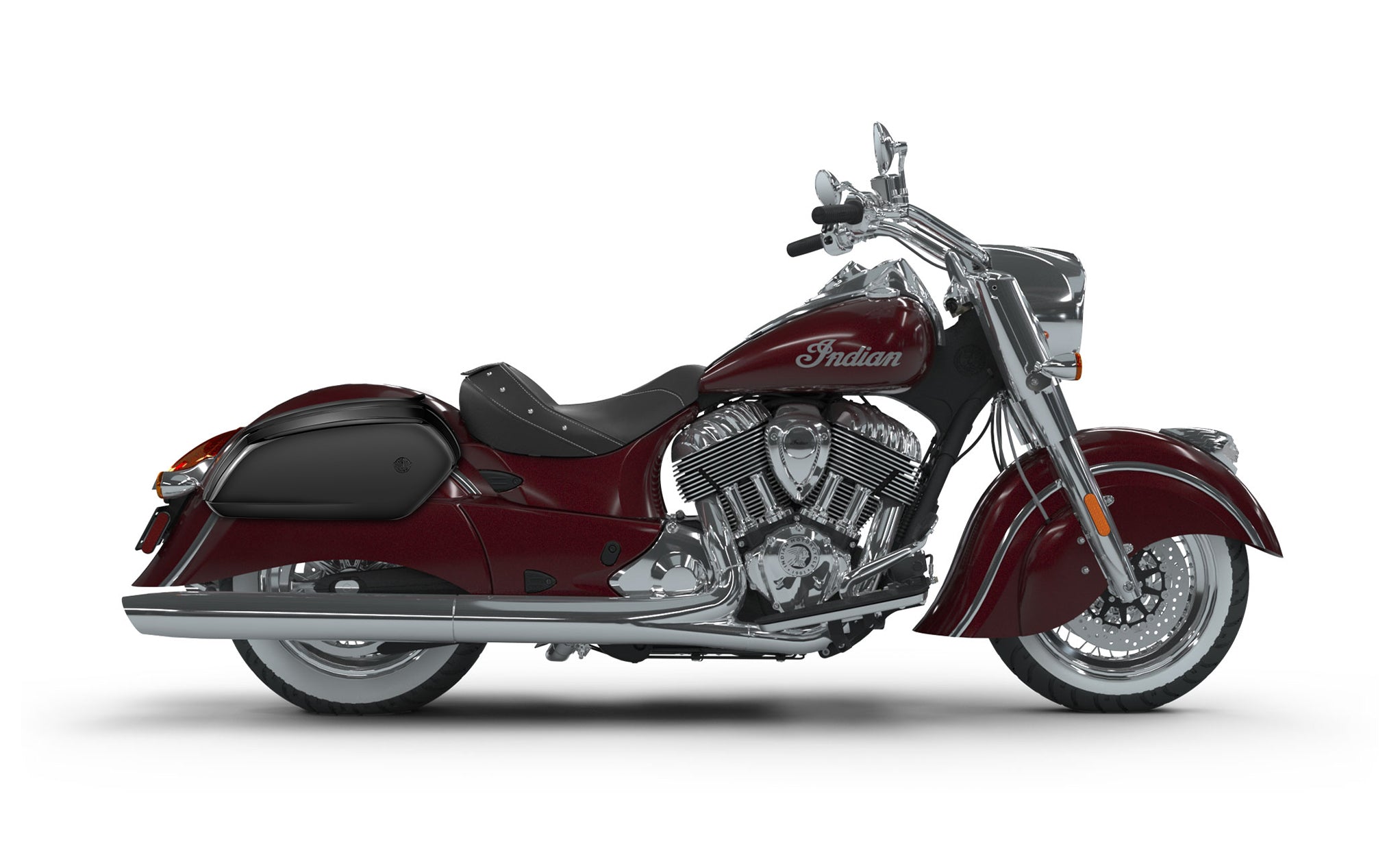 Viking Viper Large Indian Chief Classic Painted Motorcycle Hard Saddlebags Engineering Excellence with Bag on Bike @expand
