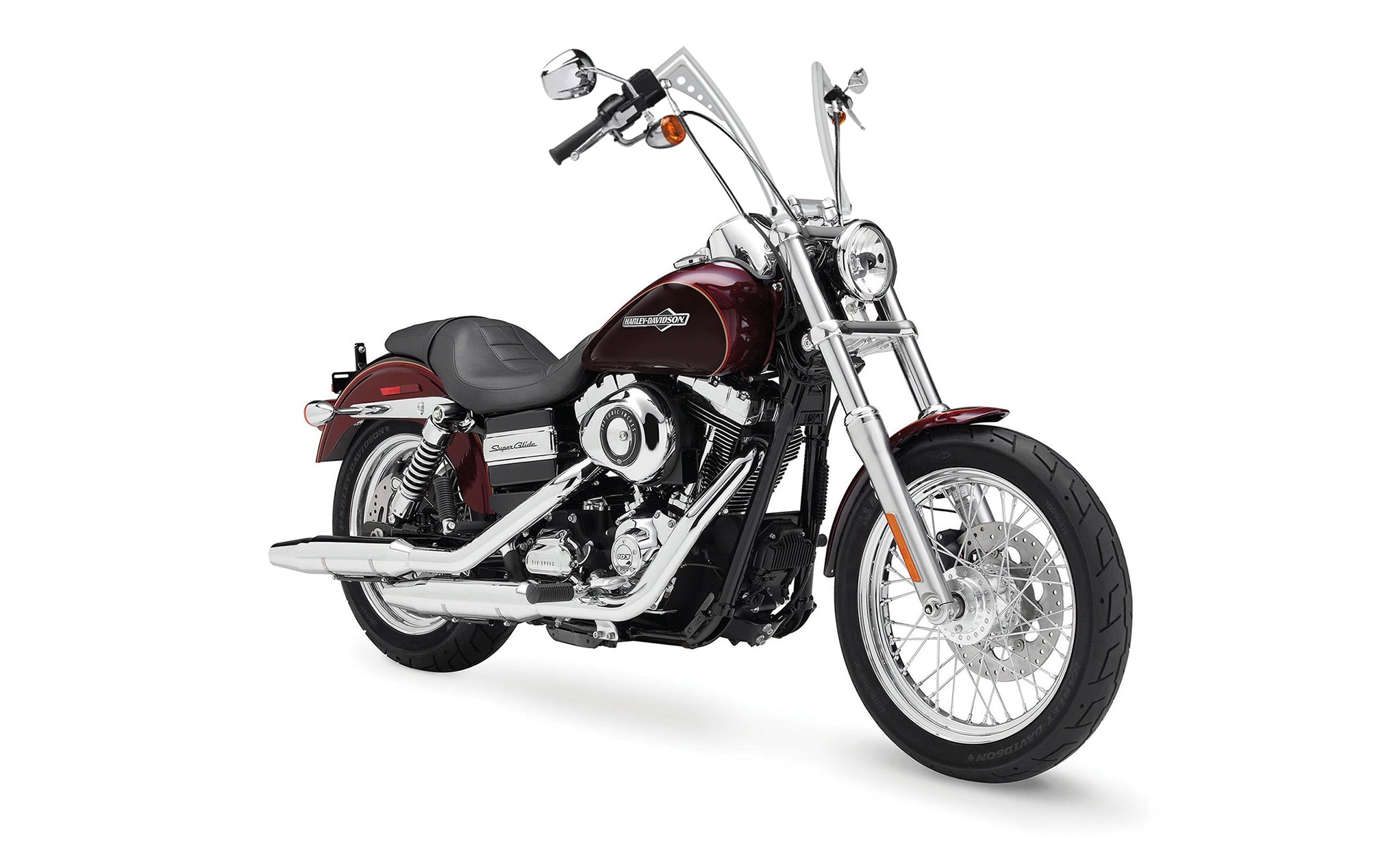 Viking Iron Born 12" Handlebar For Harley Dyna Super Glide FXD Chrome Bag on Bike View @expand