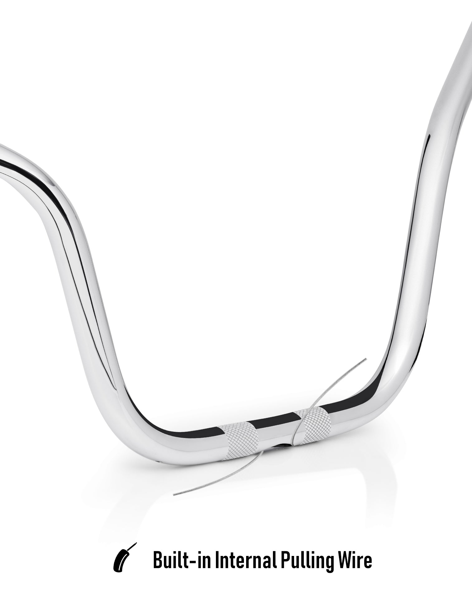 Viking Iron Born Voyage 12" Handlebar for Harley Road King FLHR/C/FLTRU Chrome Internal Pulling wire