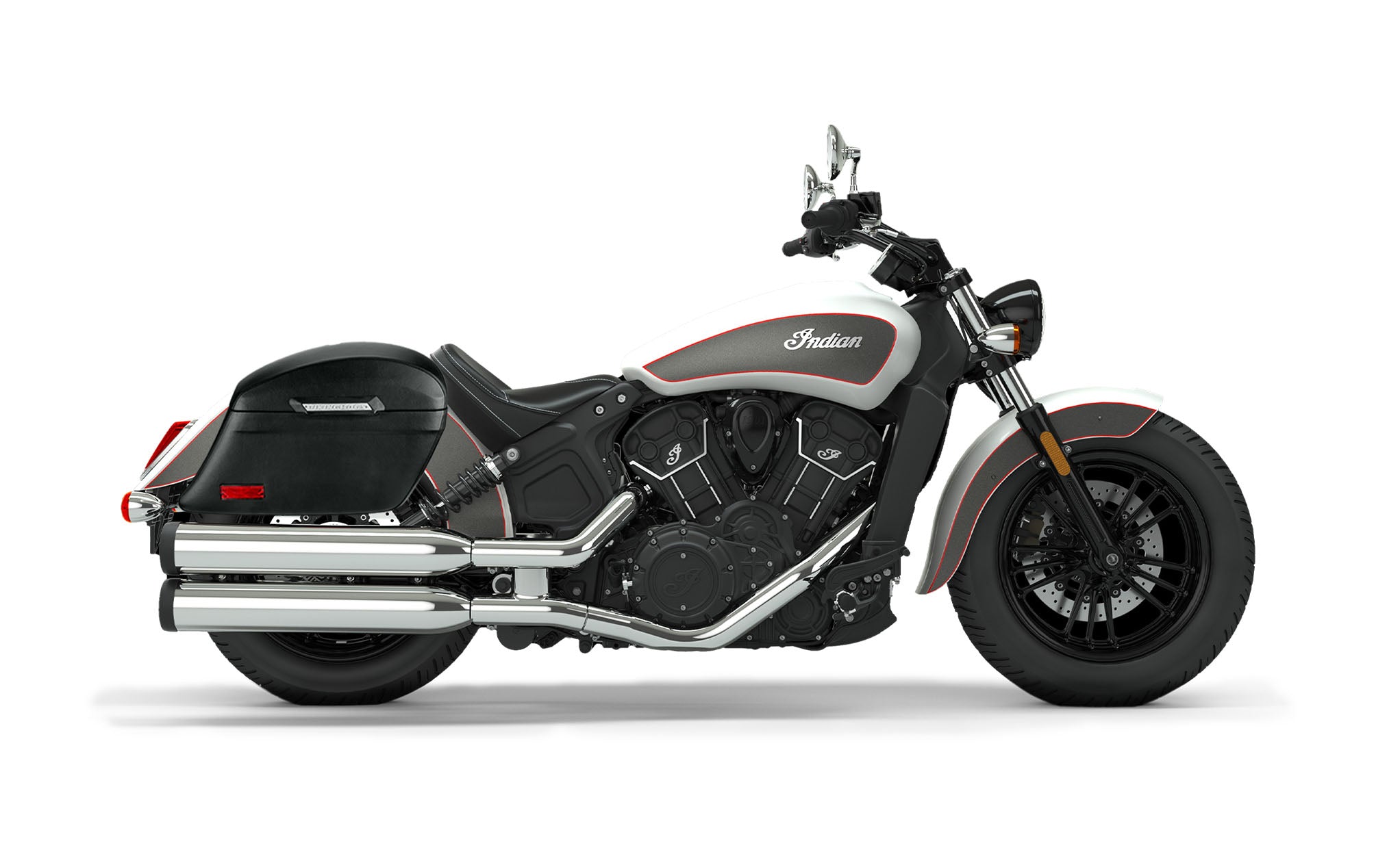 44L - Lamellar Stallion Extra Large Indian Scout Sixty Leather Covered Motorcycle Hard Saddlebags Bag on Bike @expand