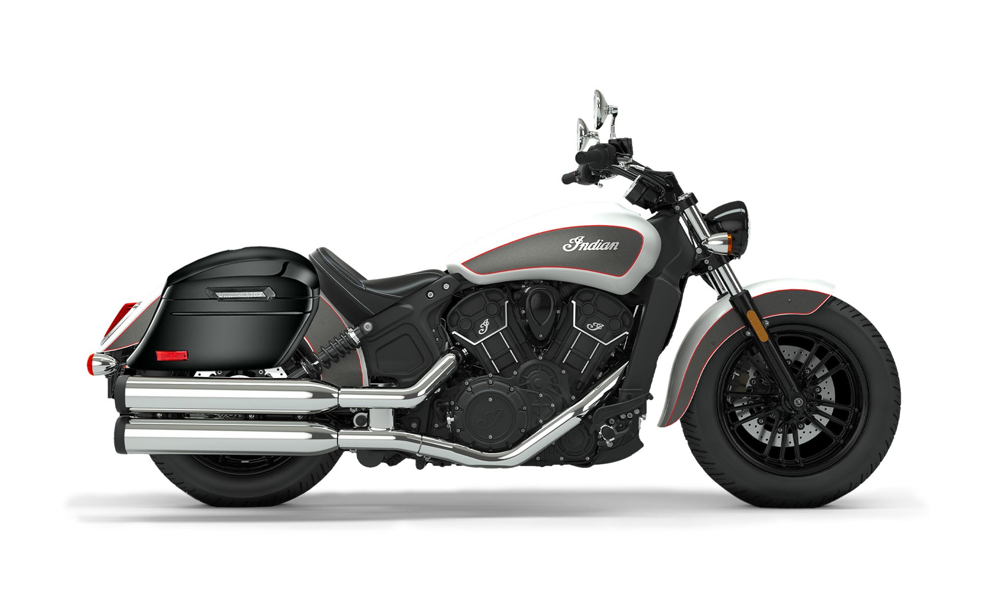 44L - Lamellar Stallion Extra Large Indian Scout Sixty Painted Motorcycle Hard Saddlebags Bag on Bike @expand