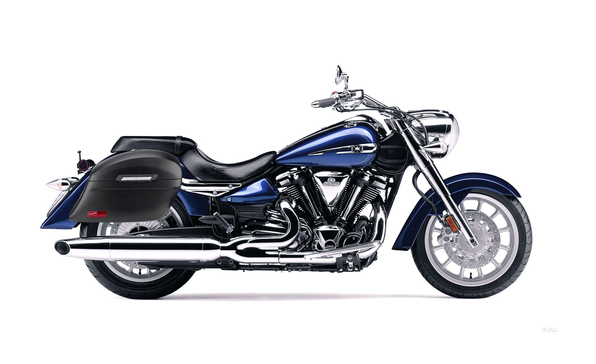 44L - Lamellar Stallion Extra Large Yamaha Stratoliner XV 1900 Matte Motorcycle Hard Saddlebags Bag on Bike @expand