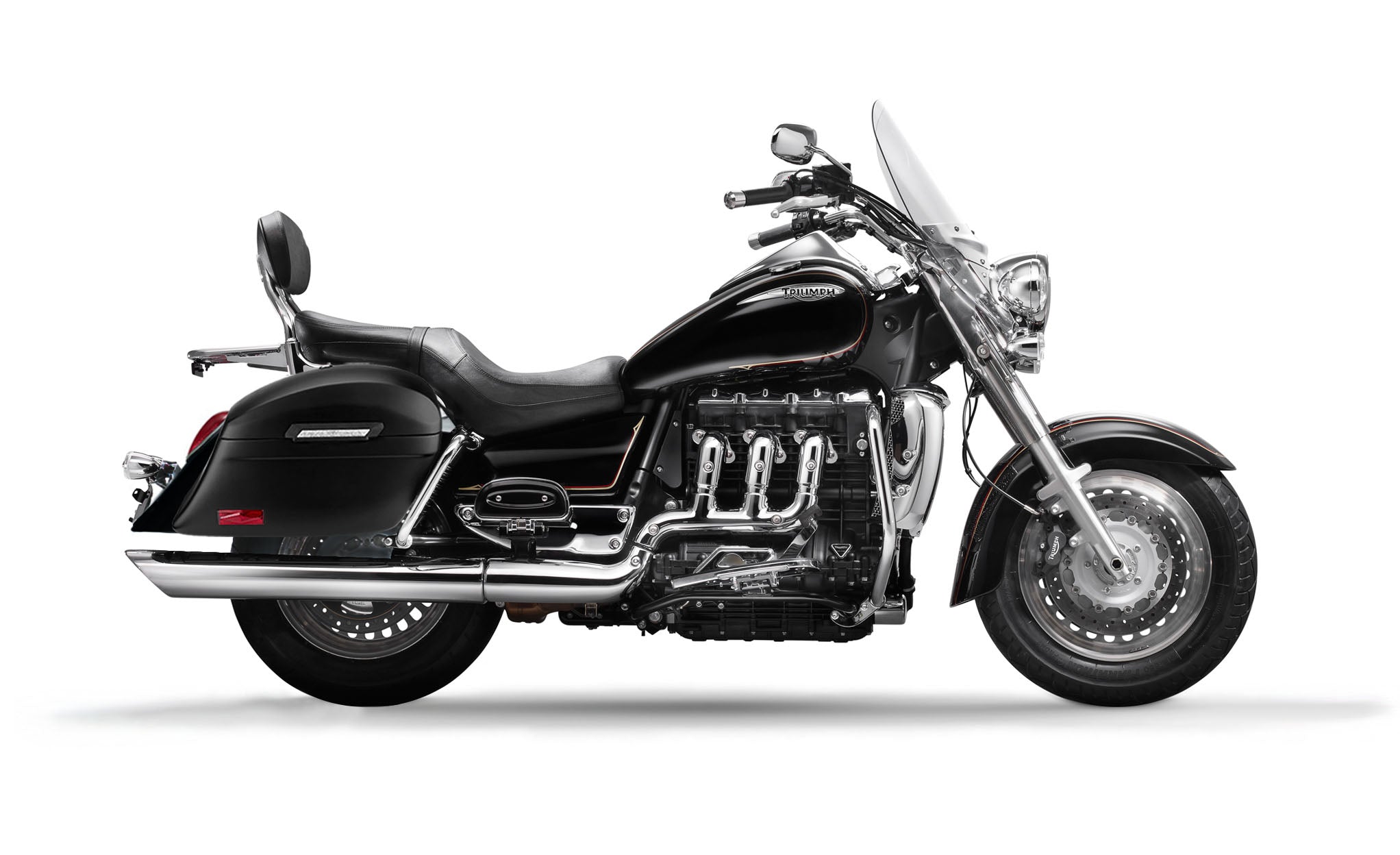 44L - Lamellar Stallion Extra Large Triumph Rocket III Touring Matte Motorcycle Hard Saddlebags Bag on Bike @expand