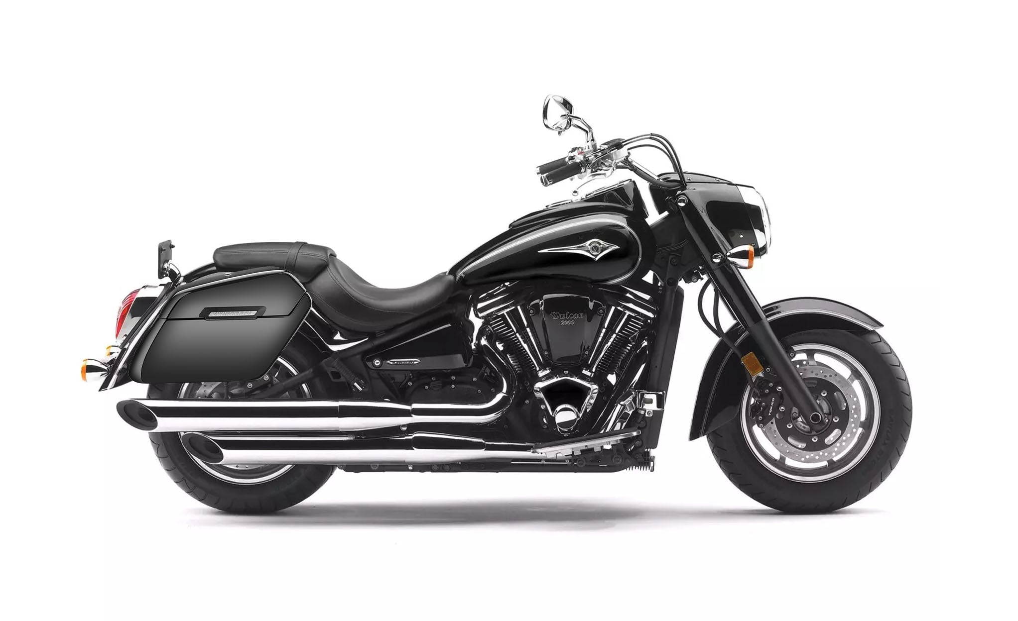 42L - Baldur Extra Large Kawasaki Vulcan 2000 VN2000 Painted Motorcycle Hard Saddlebags Bag on Bike @expand