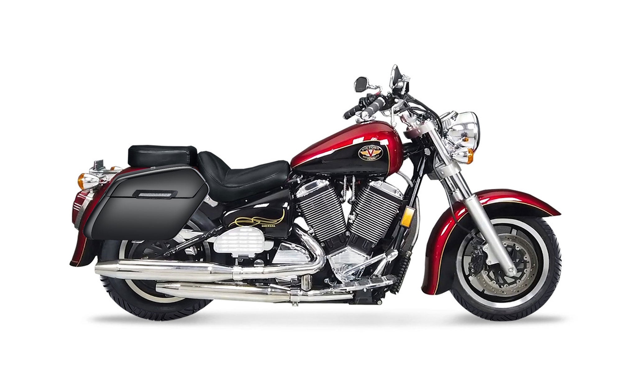 42L - Baldur Extra Large Victory V92C Painted Motorcycle Hard Saddlebags Bag on Bike @expand