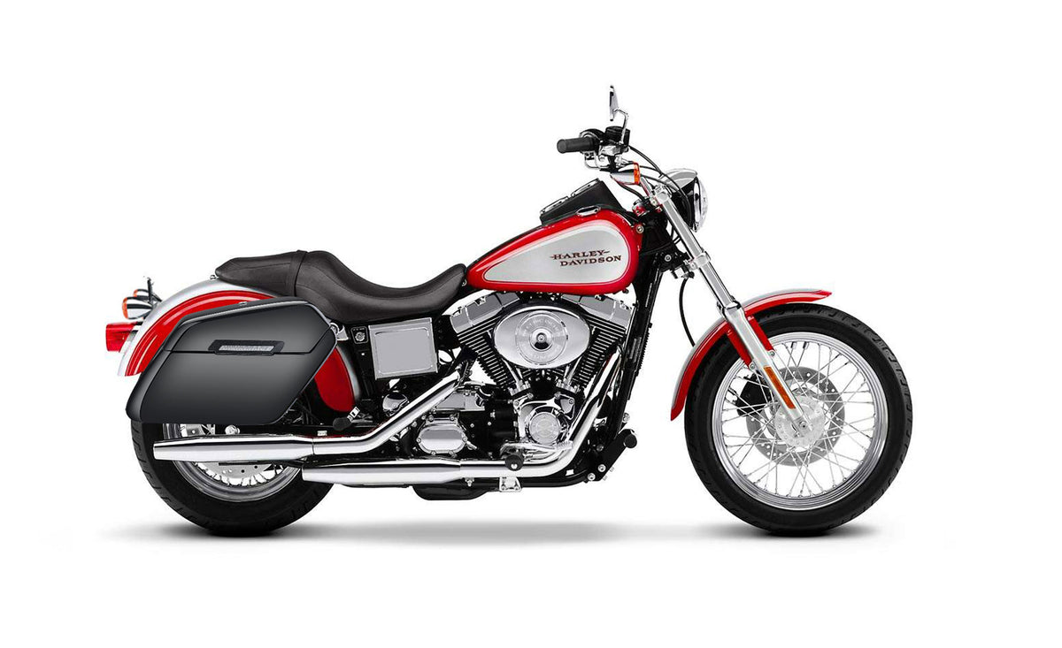 38L - Baldur Extra Large Shock Cut-Out Painted Motorcycle Hard Saddlebags for Harley Dyna Low Rider FXDL/I Bag on Bike @expand
