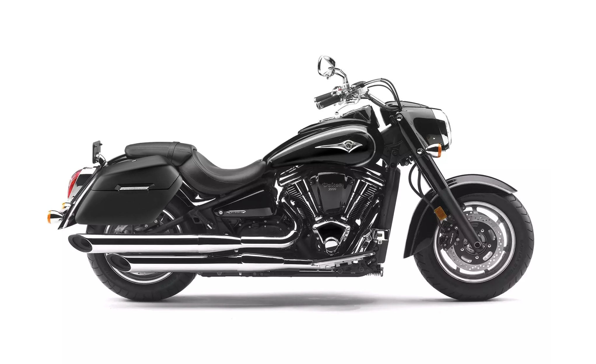 42L - Baldur Extra Large Kawasaki Vulcan 2000 VN2000 Matte Motorcycle Hard Saddlebags Bag on Bike @expand