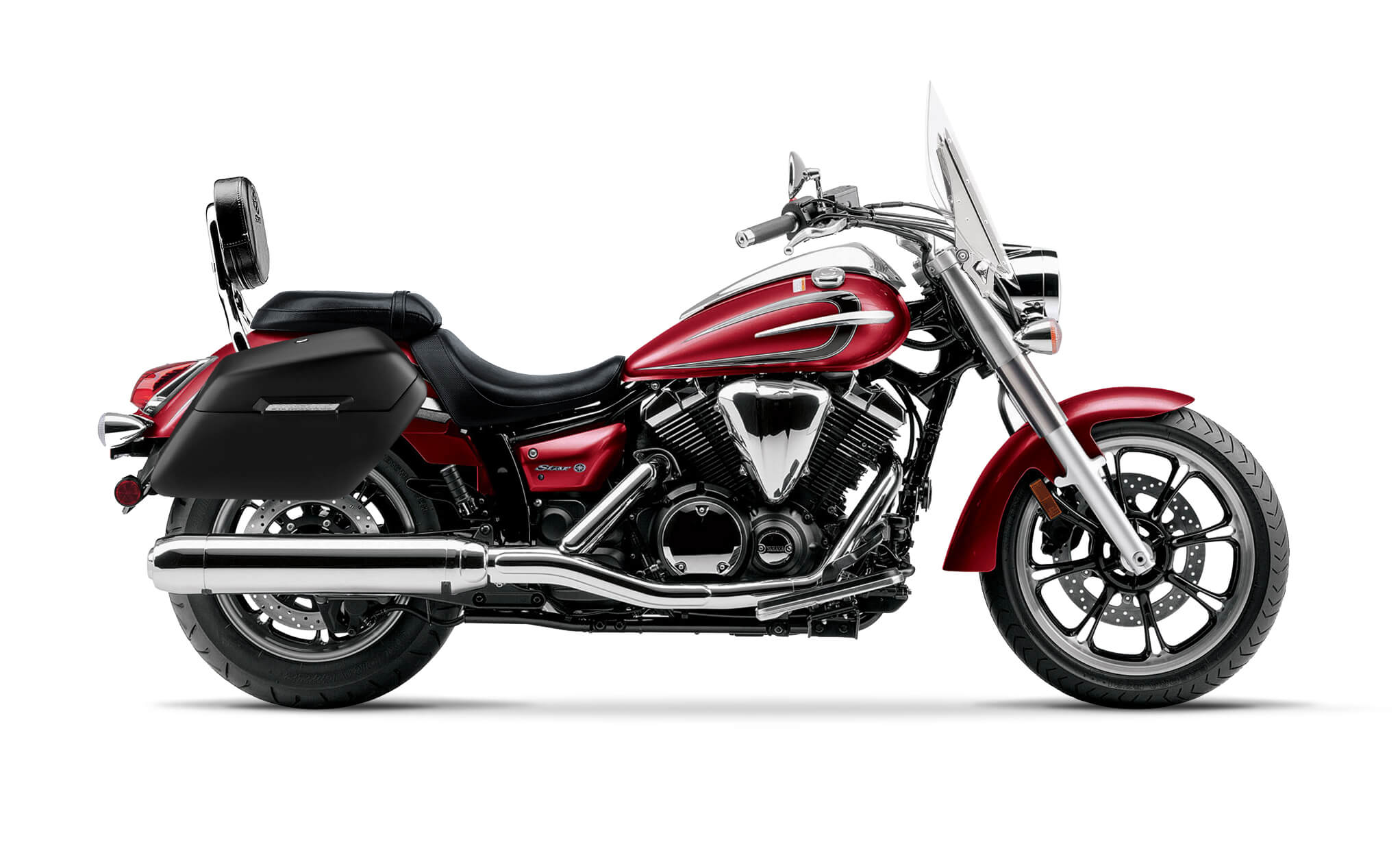 42L - Baldur Extra Large Yamaha V Star 950 Tourer Matte Motorcycle Hard Saddlebags Bag on Bike @expand