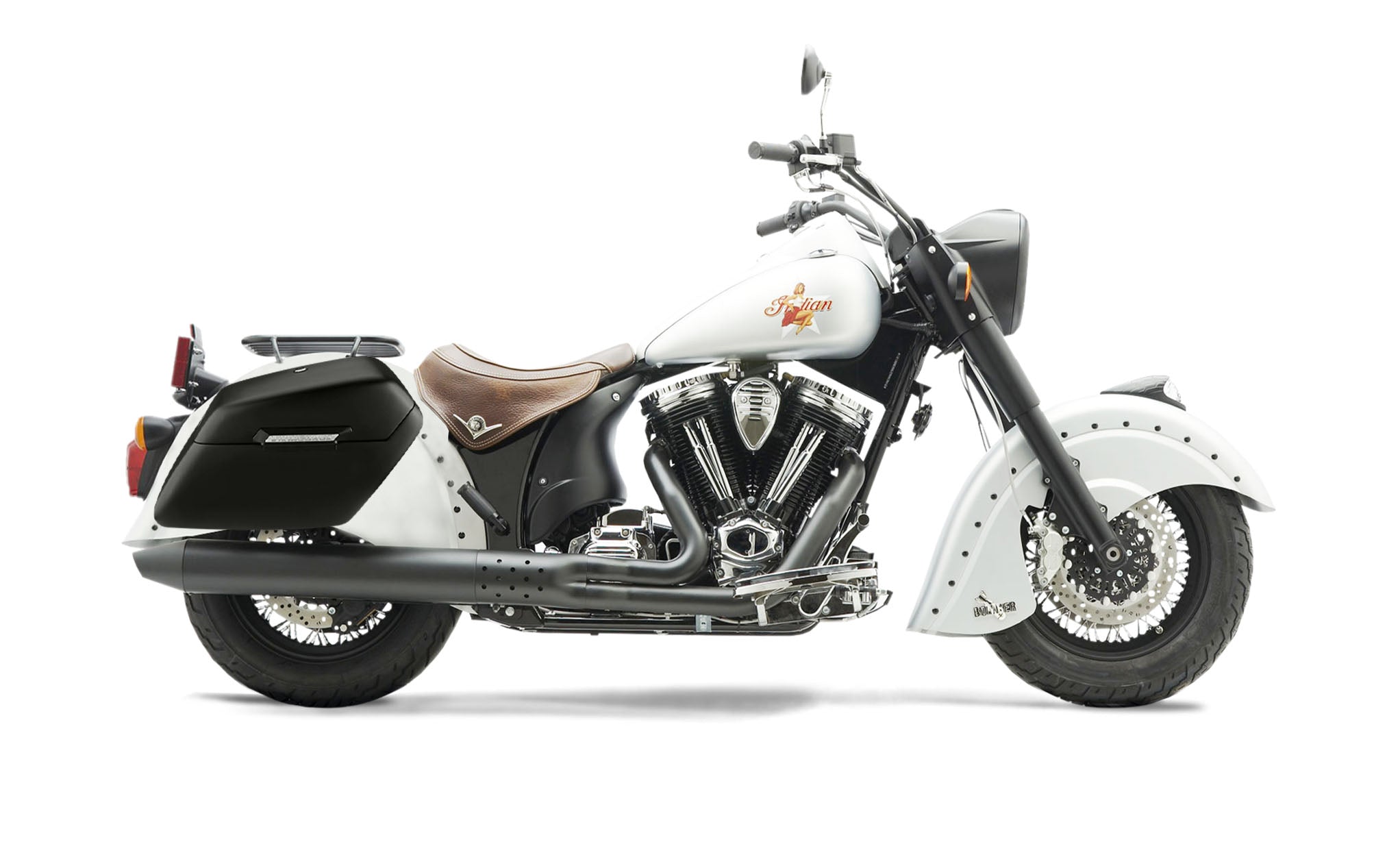 42L - Baldur Extra Large Indian Chief Bomber Matte Motorcycle Hard Saddlebags Bag on Bike @expand