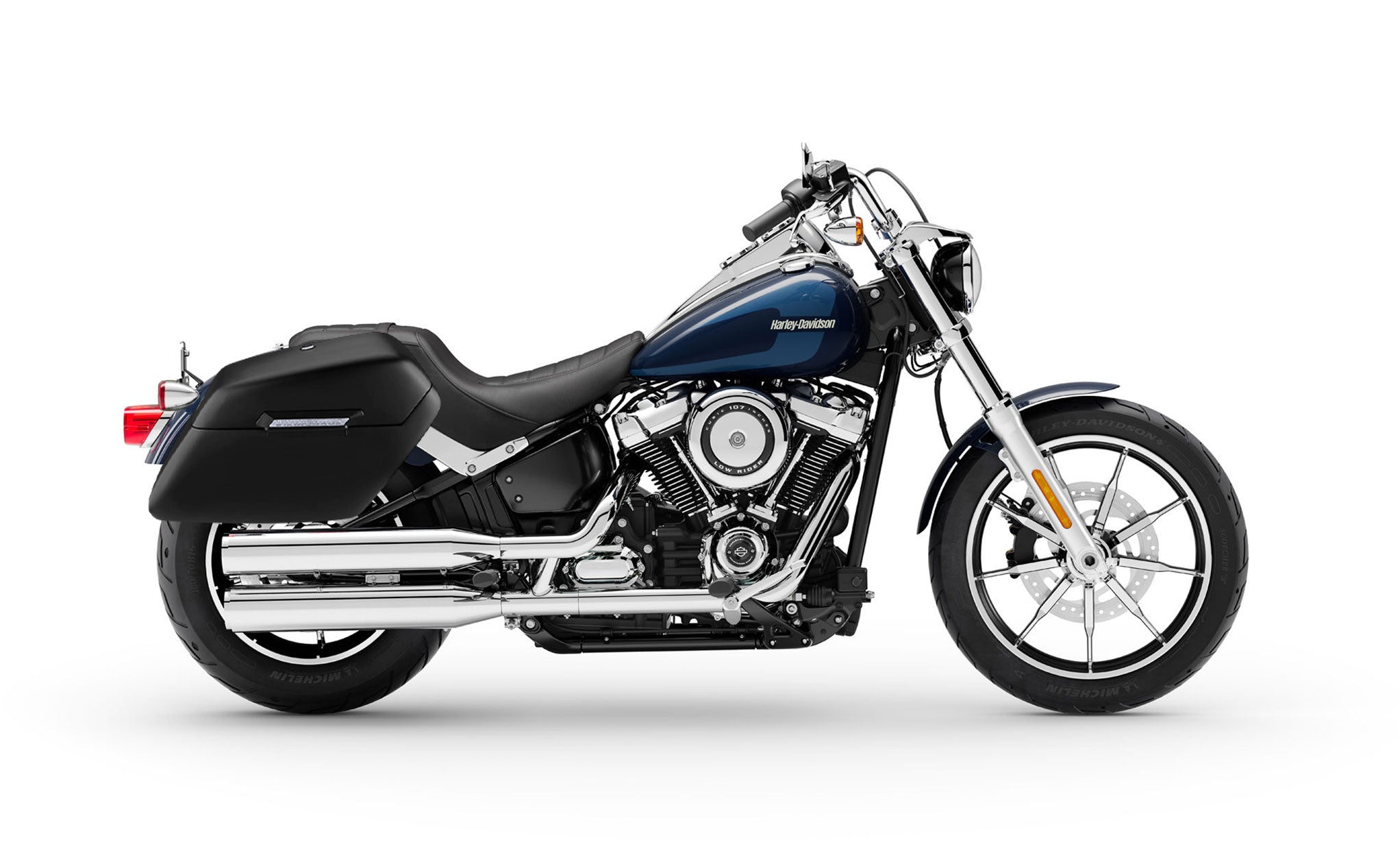 42L - Baldur Extra Large Matte Motorcycle Hard Saddlebags for Harley Softail Low Rider FXLR Bag on Bike @expand