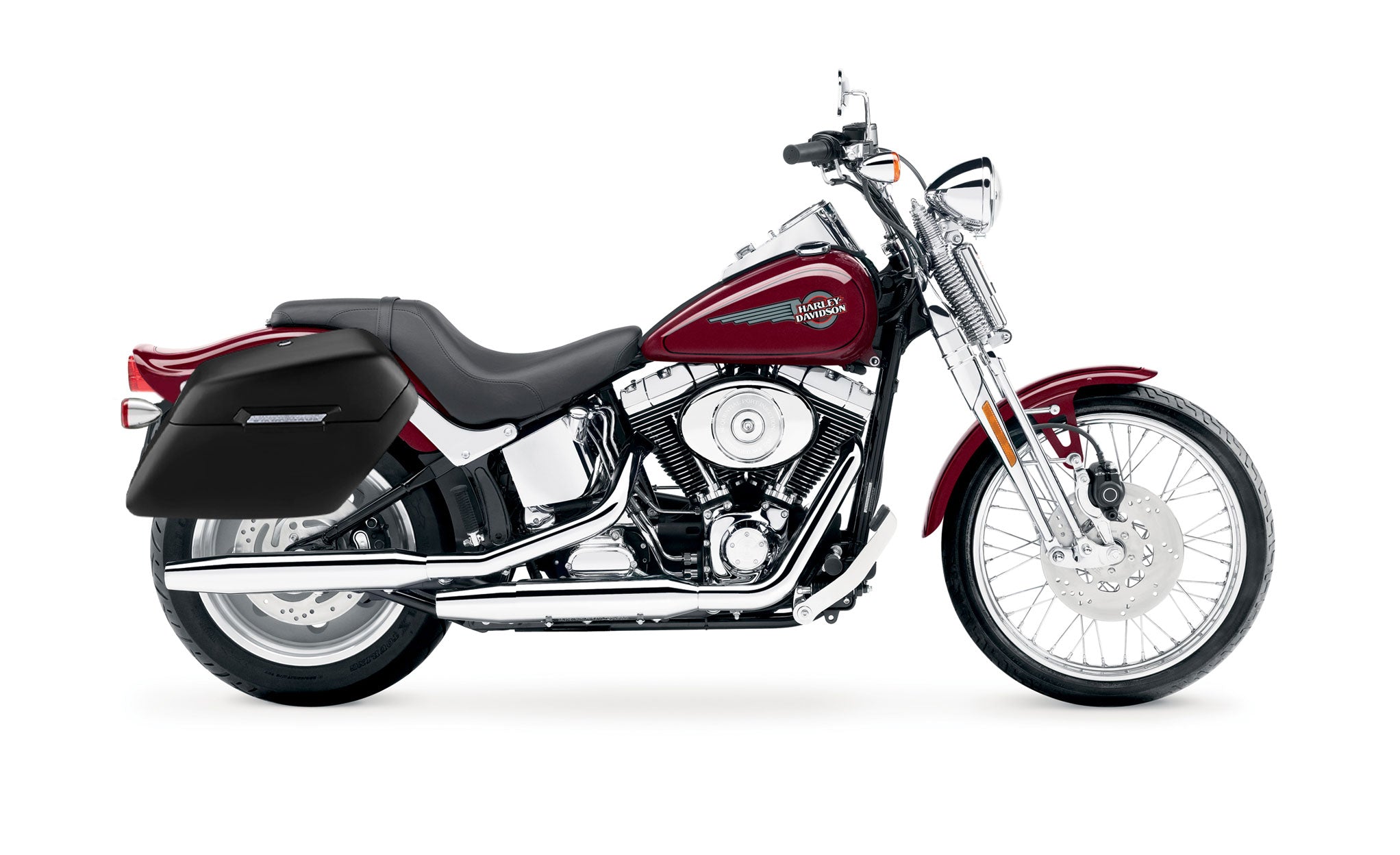 42L - Baldur Extra Large Matte Motorcycle Hard Saddlebags for Harley Softail Springer FXSTS/I Bag on Bike @expand