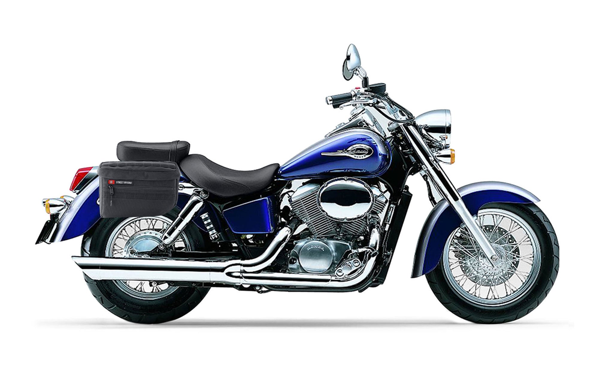 Viking Patriot Large Honda Shadow 750 Ace Motorcycle Throw Over Saddlebags on Bike Photo @expand