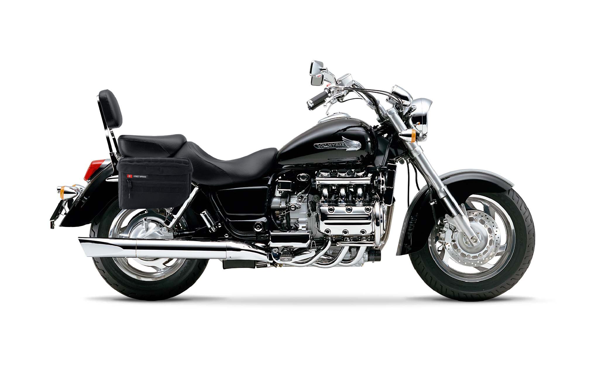 18L - Patriot Large Honda 1500 Valkyrie Standard Motorcycle Throw Over Saddlebags Bag on Bike @expand