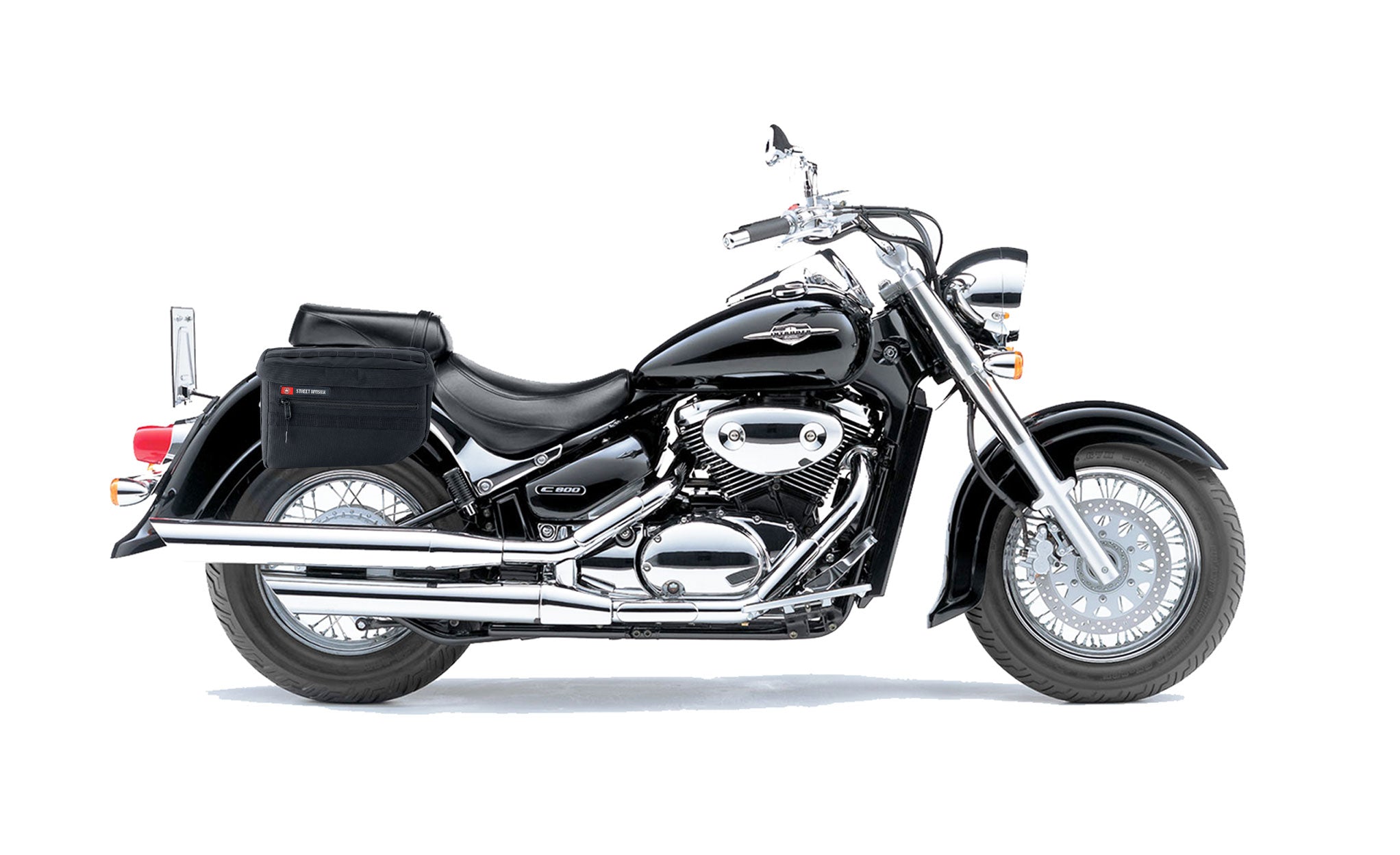 18L - Patriot Large Suzuki Volusia 800 Motorcycle Throw Over Saddlebags Bag on Bike @expand