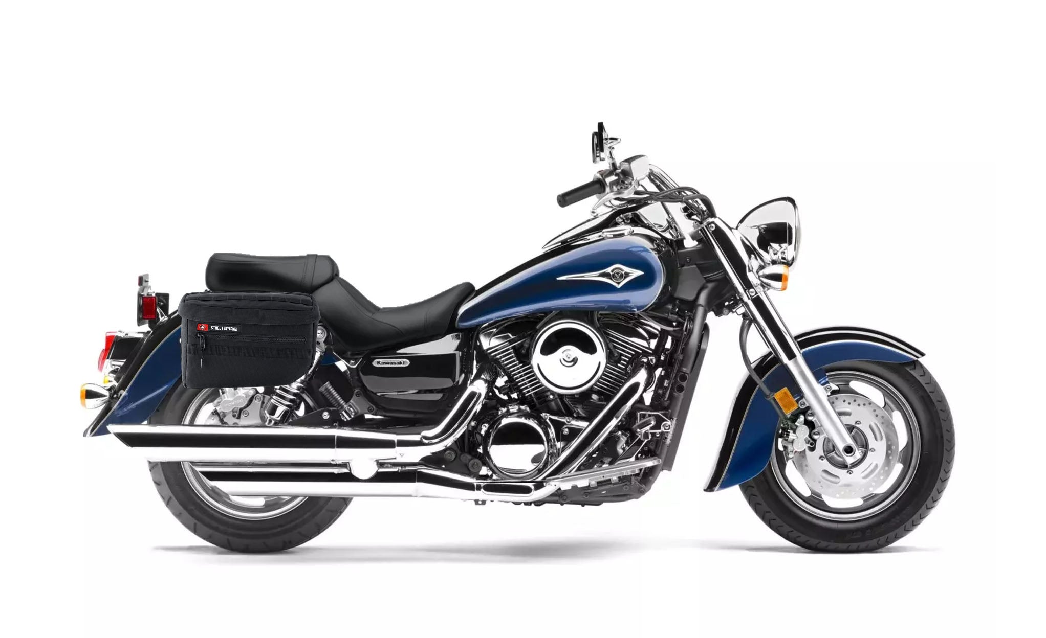 18L - Patriot Large Kawasaki Vulcan 1600 Classic VN1600 Motorcycle Throw Over Saddlebags Bag on Bike @expand