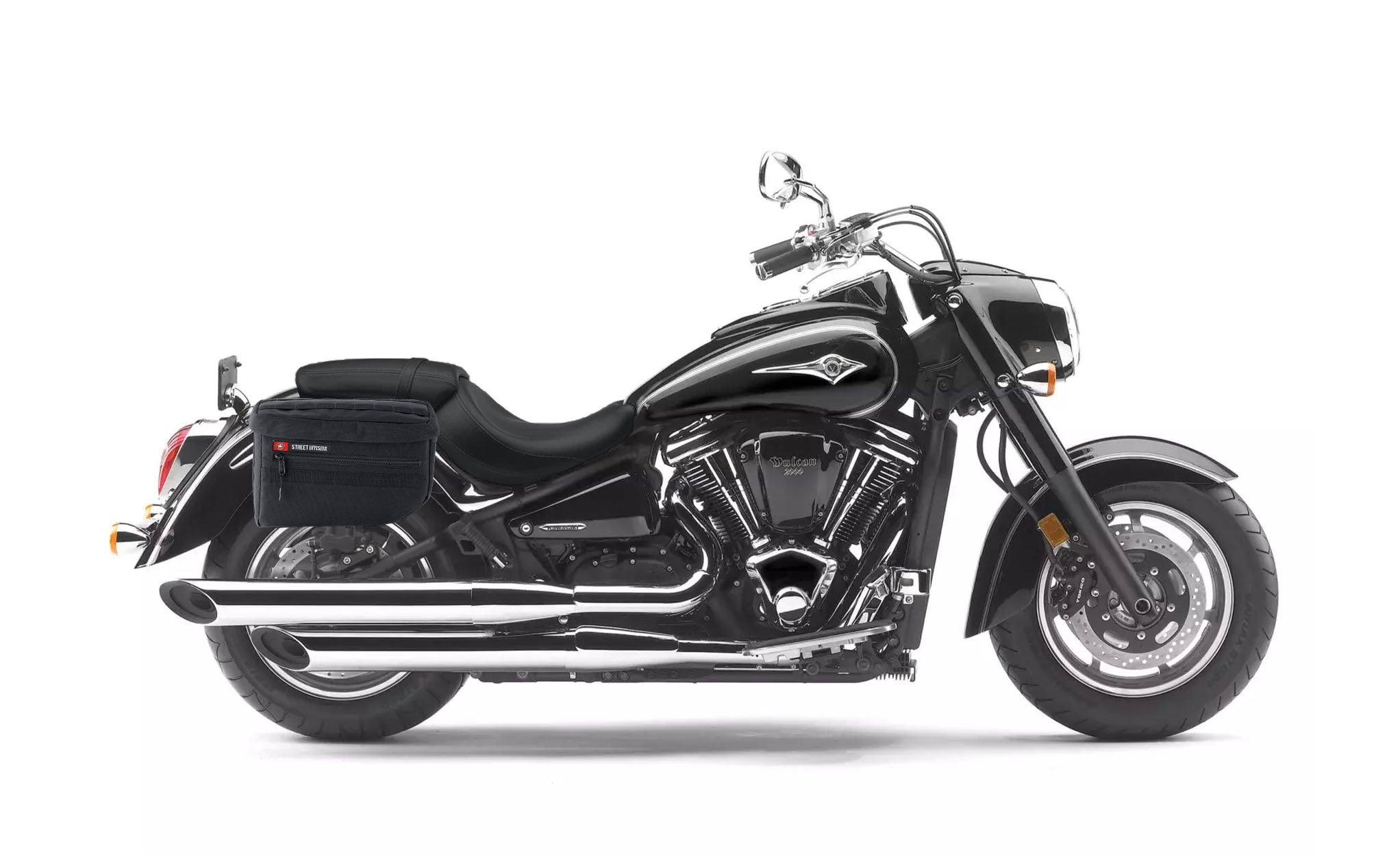 18L - Patriot Large Kawasaki Vulcan 2000 VN2000 Motorcycle Throw Over Saddlebags Bag on Bike @expand