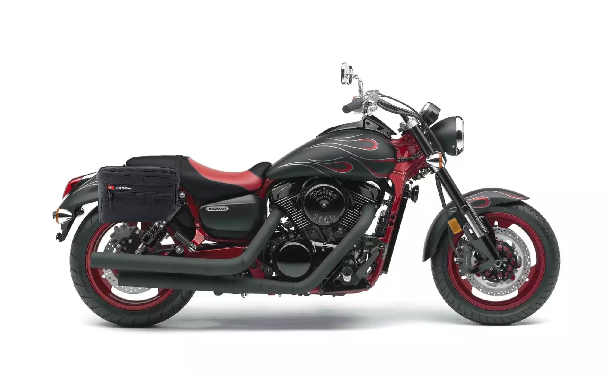 18L - Patriot Large Kawasaki Mean Streak 1600 Motorcycle Throw Over Saddlebags Bag on Bike @expand