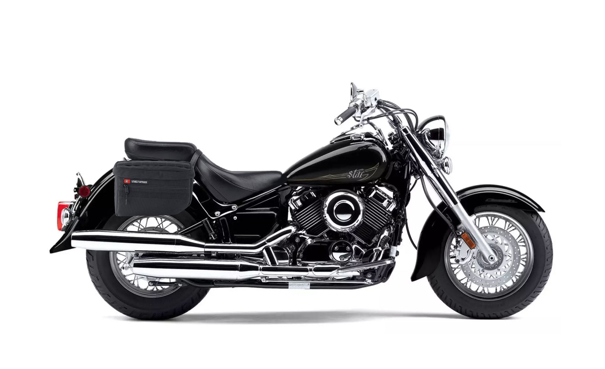 18L - Patriot Large Yamaha V Star 650 Classic XVS65A Motorcycle Throw Over Saddlebags Bag on Bike @expand