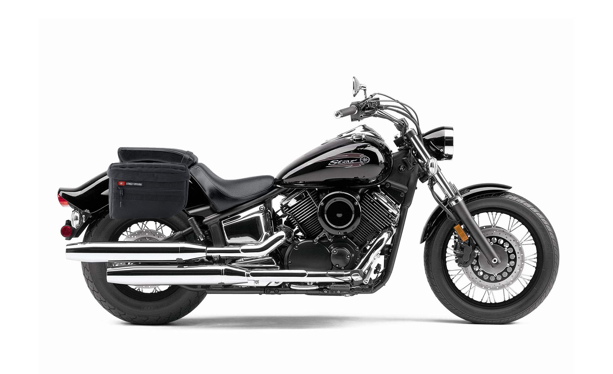 18L - Patriot Large Yamaha V Star 1100 Custom XVS11T Motorcycle Throw Over Saddlebags Bag on Bike @expand