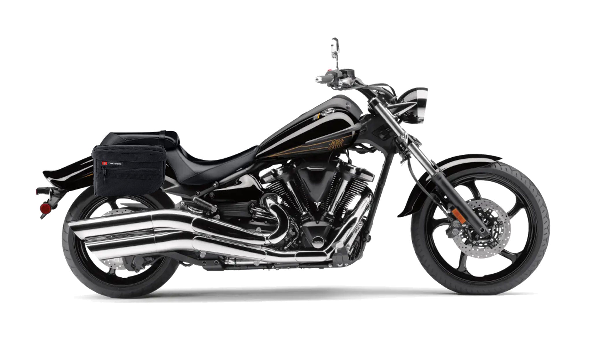 27L - Patriot Large Yamaha Raider Motorcycle Throw Over Saddlebags Bag on Bike @expand