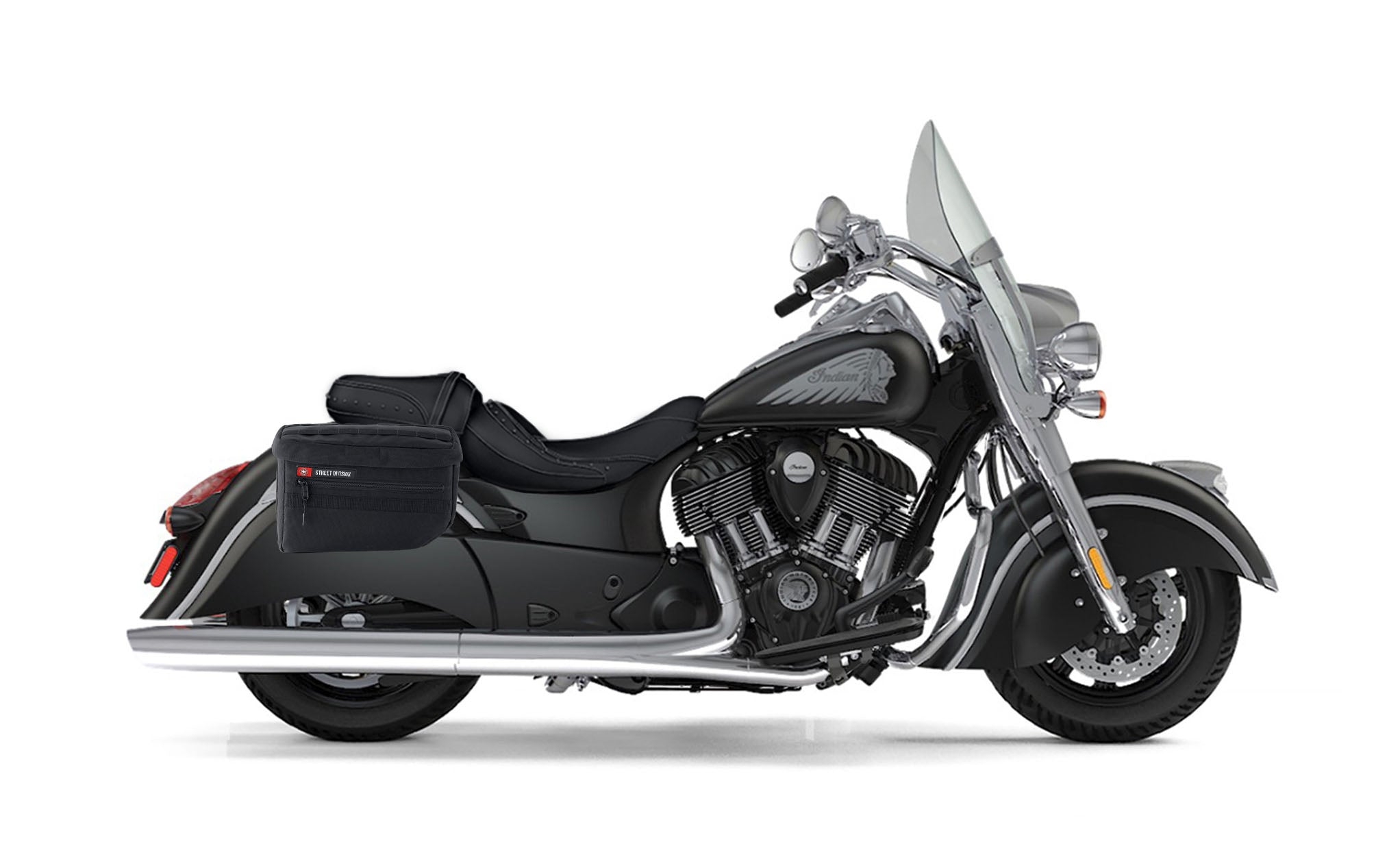 18L - Patriot Large Indian Springfield Motorcycle Throw Over Saddlebags Bag on Bike @expand