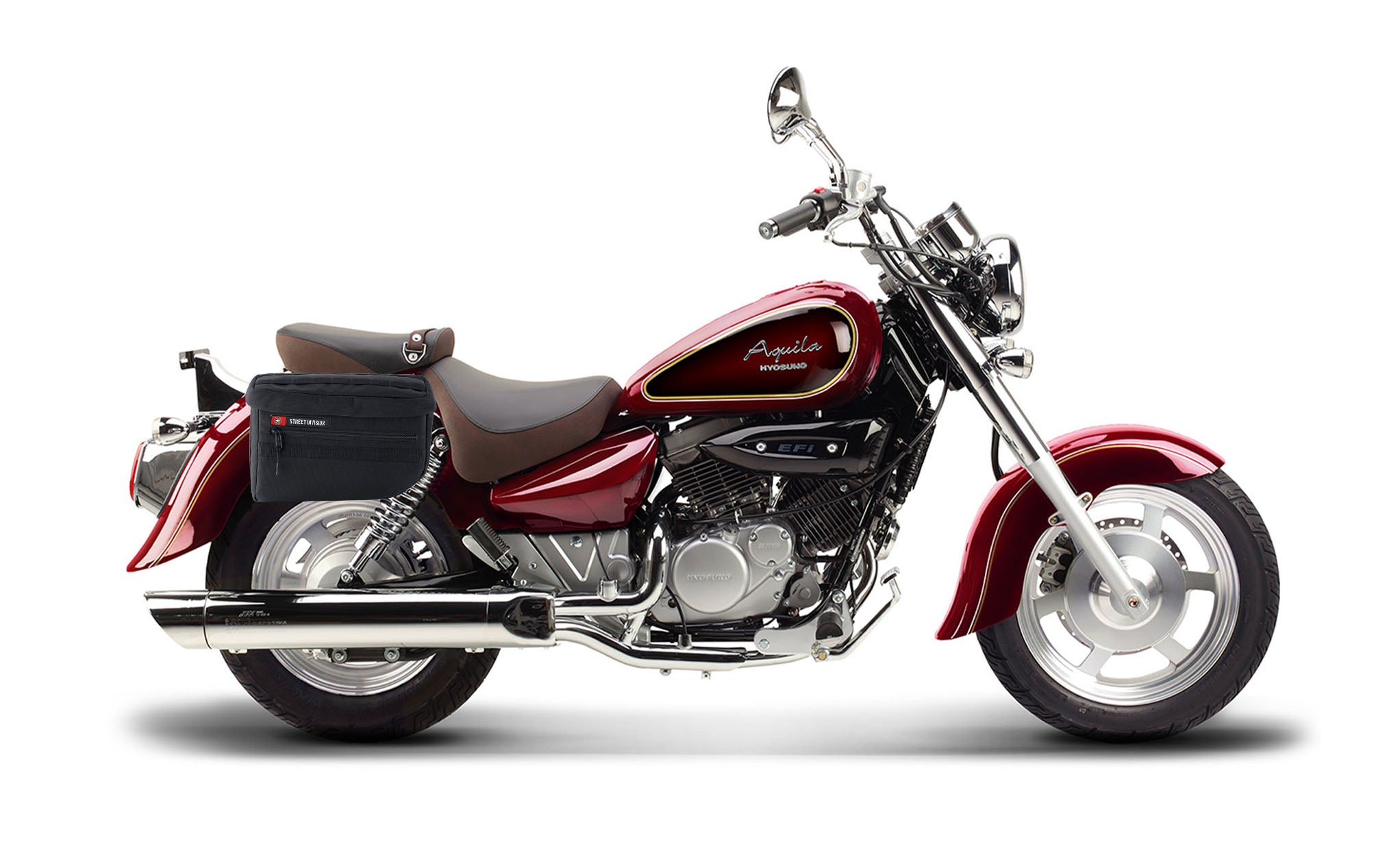 18L - Patriot Large Hyosung Aquila GV 250 Motorcycle Throw Over Saddlebags Bag on Bike @expand