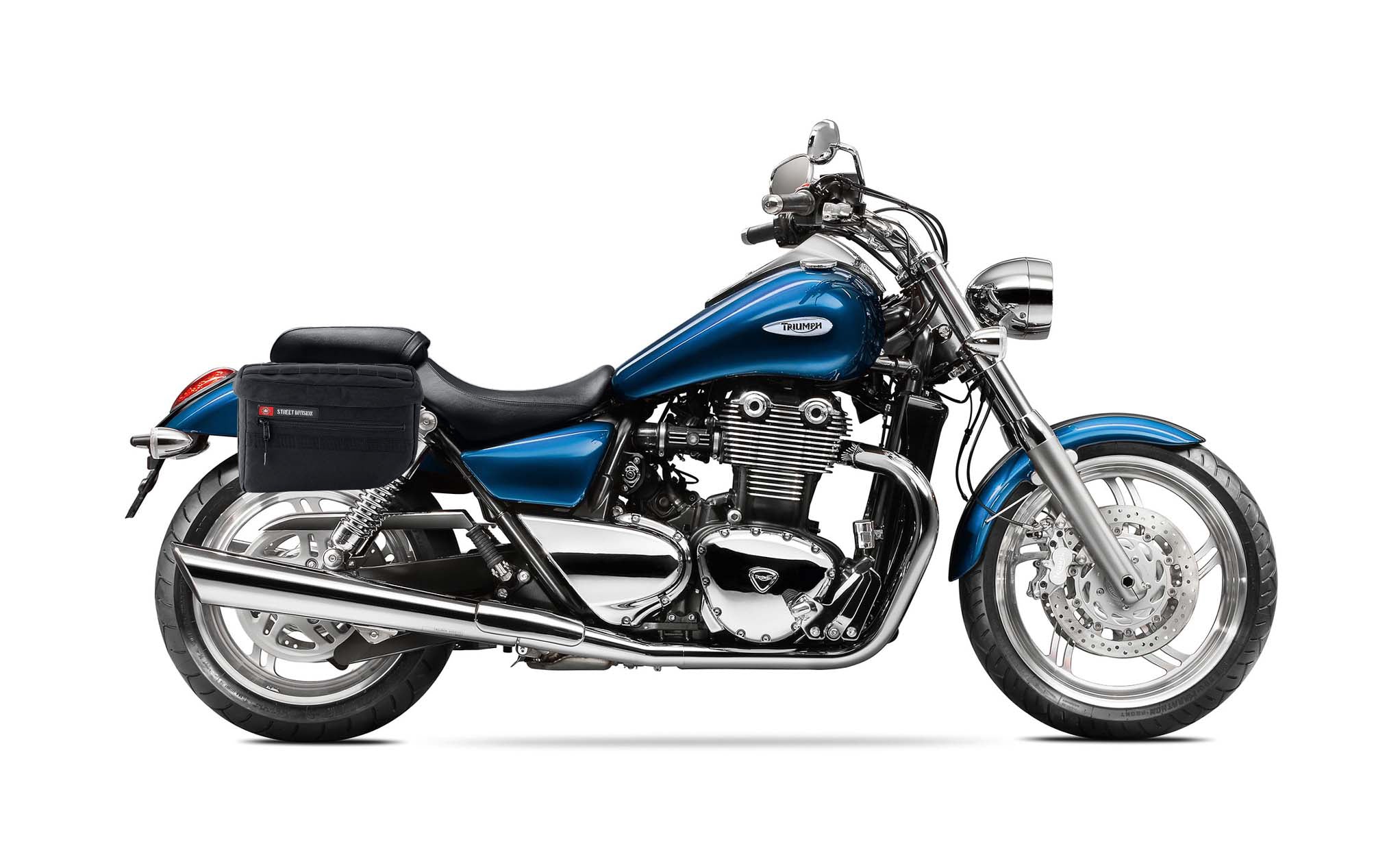 27L - Patriot Large Triumph Thunderbird Motorcycle Throw Over Saddlebags Bag on Bike @expand