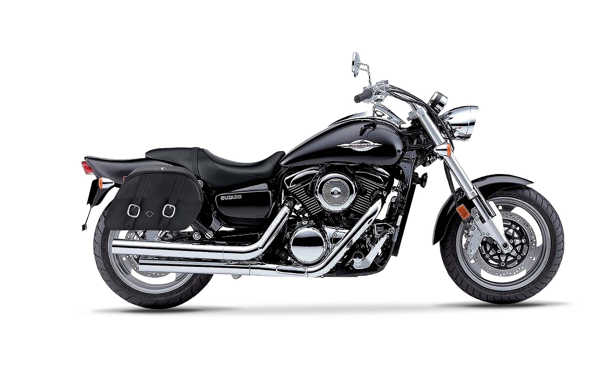 Viking Skarner Medium Lockable Suzuki Boulevard M95 Vz1600 Leather Motorcycle Saddlebags on Bike Photo @expand