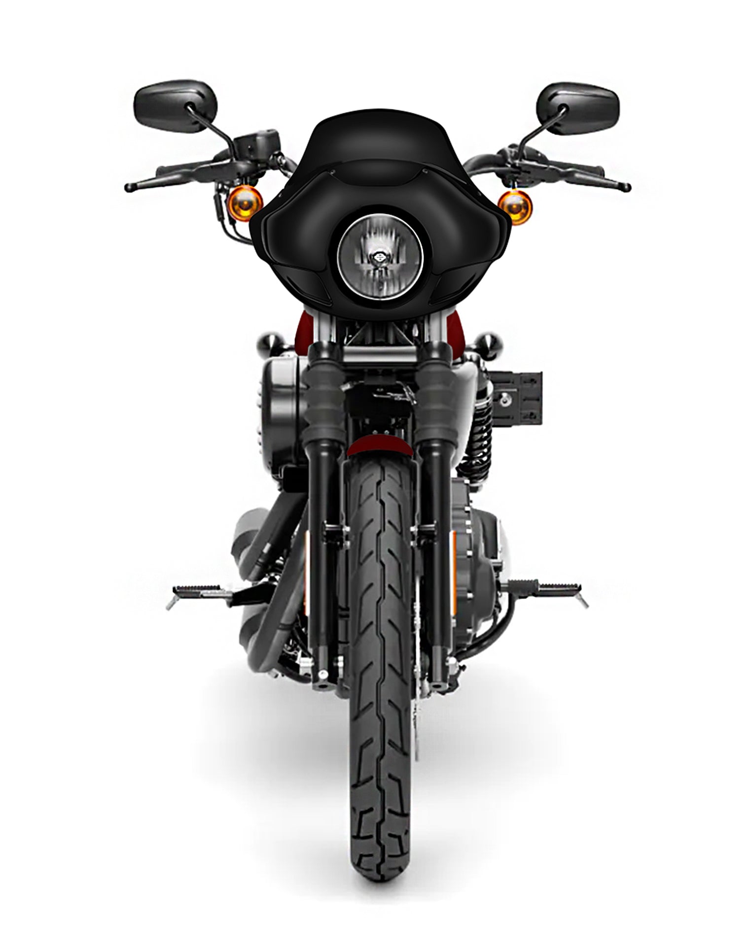 Viking Derby Motorcycle Fairing For Harley Sportster 883 Custom XL883C Gloss Black Fairing From Front