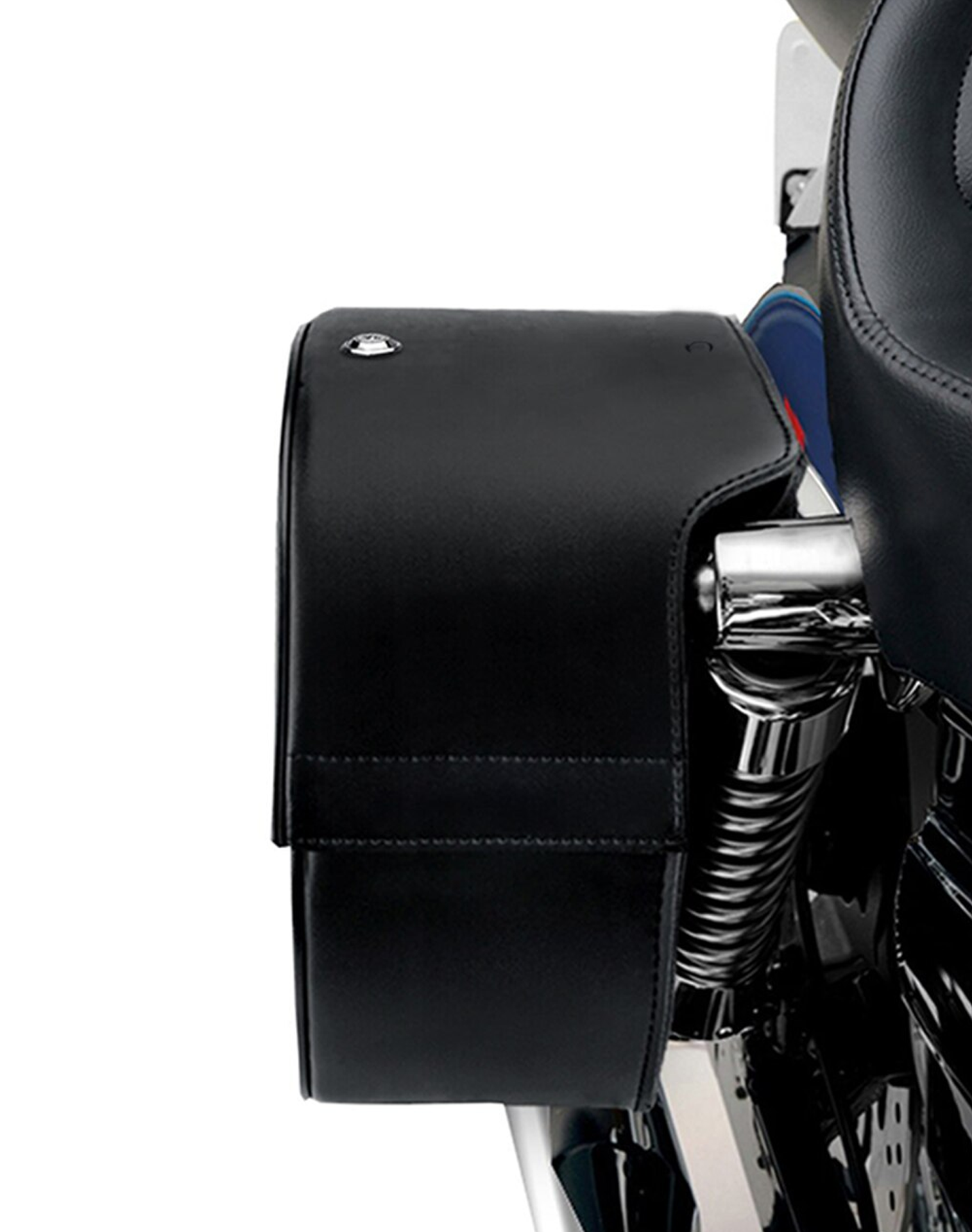 Viking Skarner Large Shock Cut Out Leather Motorcycle Saddlebags For Harley Sportster 1200 Custom Xl1200C Xlh1200C Hard Shell Construction