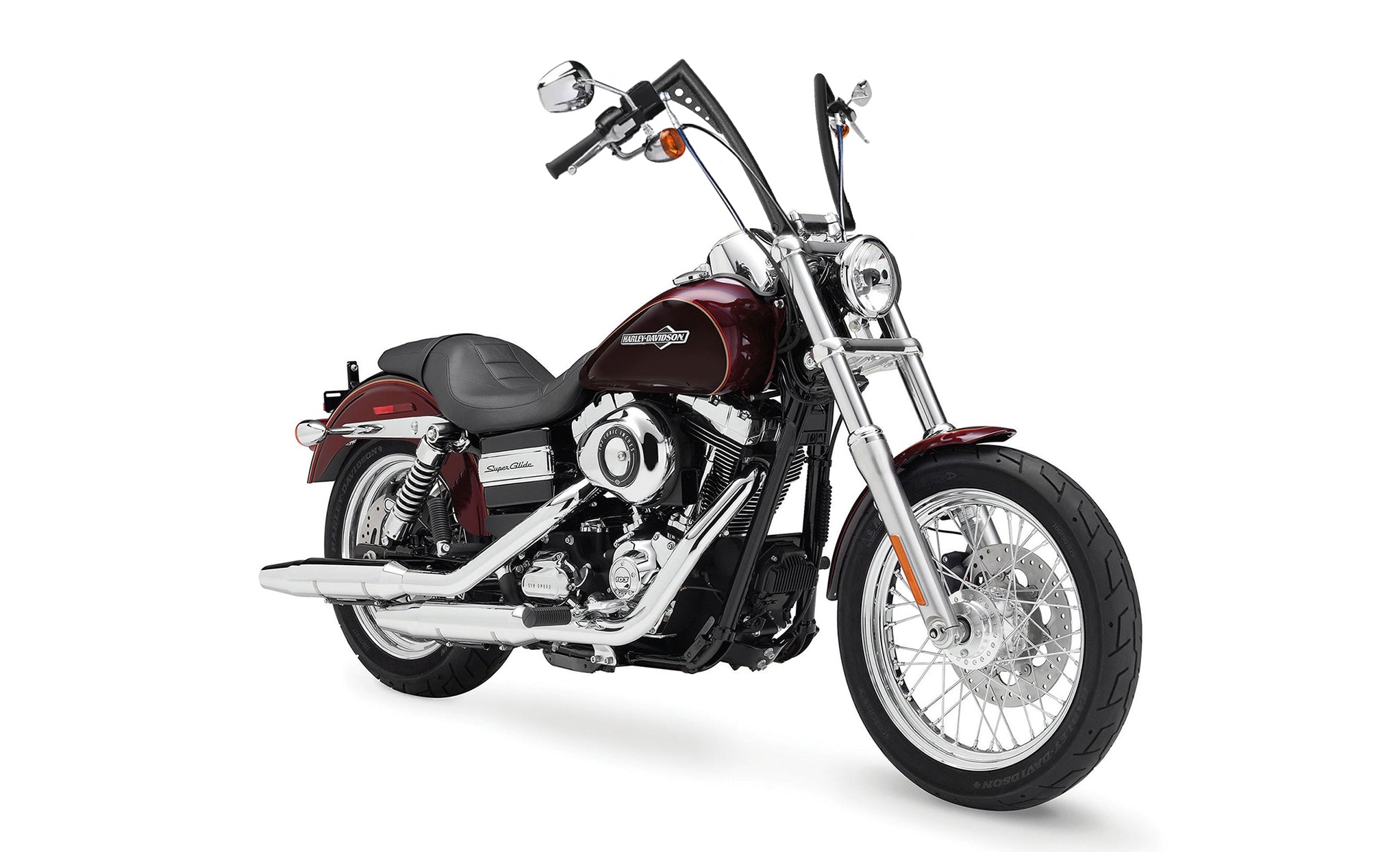 Viking Iron Born 12" Handlebar for Harley Dyna Super Glide FXD Matte Black Handlebar on Bike View @expand