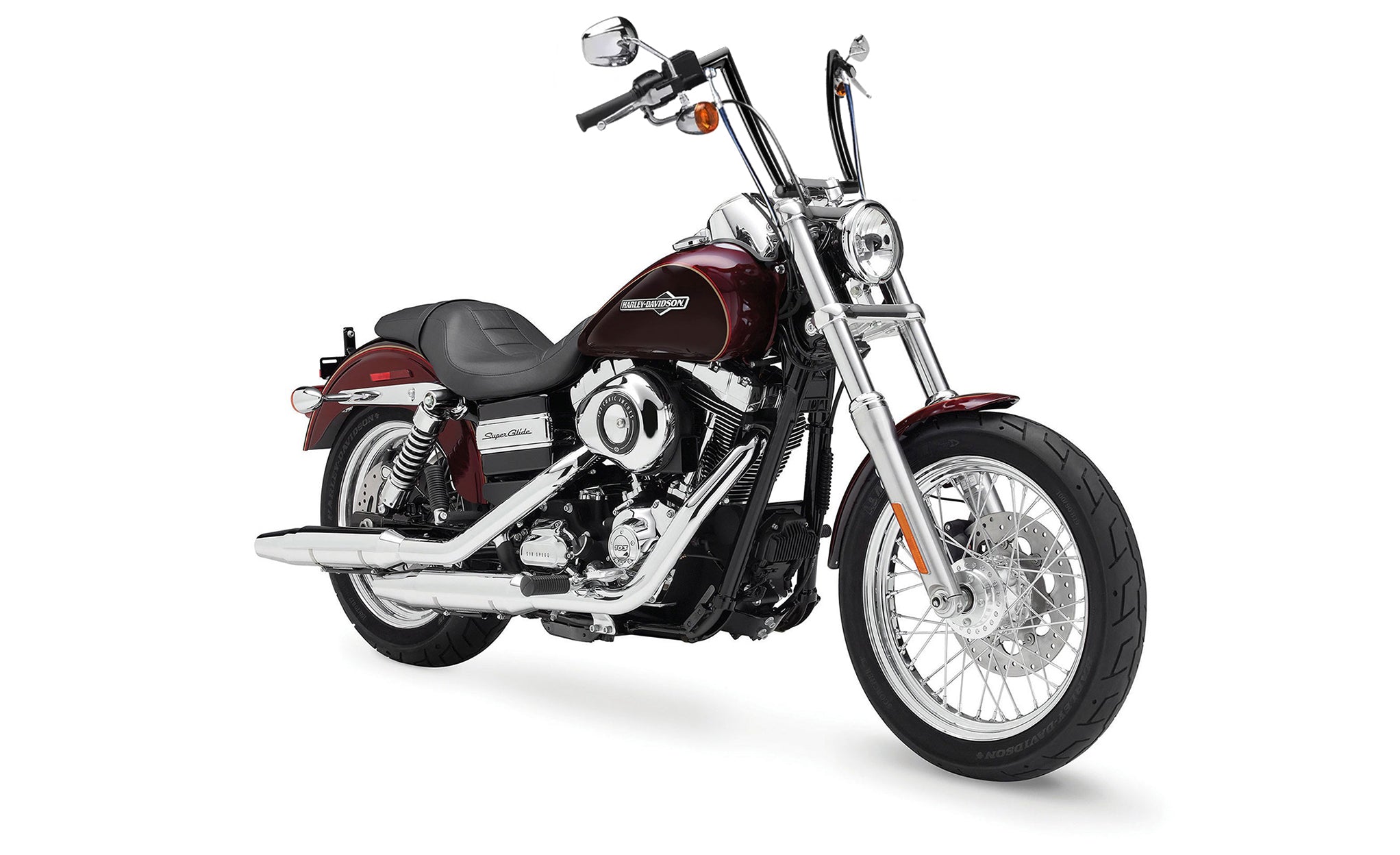 Viking Iron Born 9" Handlebar For Harley Dyna Super Glide FXD Gloss Black Bag on Bike View @expand