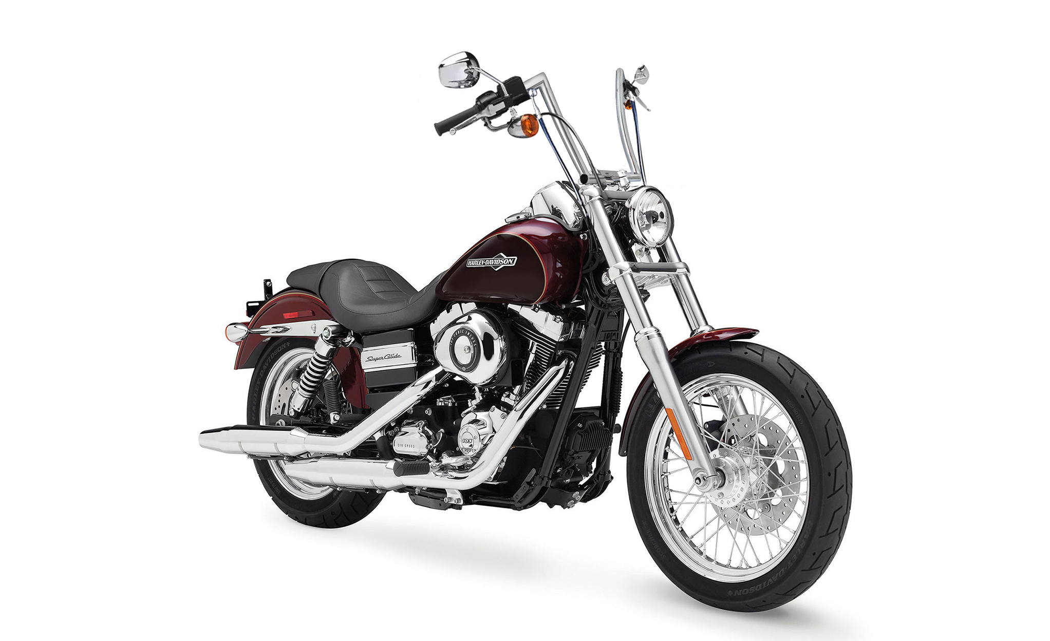 Viking Iron Born 9" Handlebar for Harley Dyna Super Glide FXD Chrome Bag on Bike View @expand