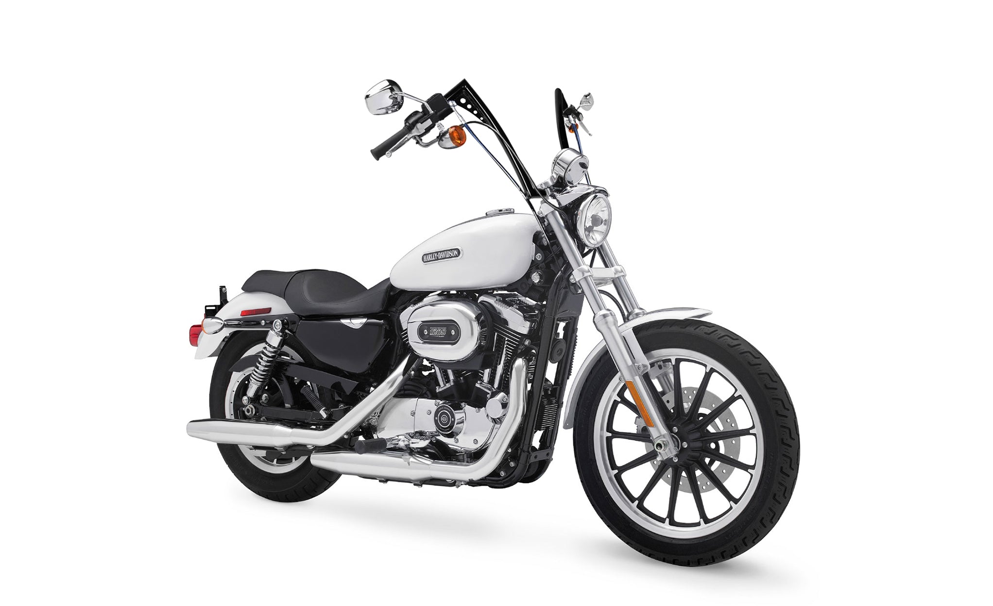 Viking Iron Born 12" Handlebar For Harley Sportster 1200 Low XL1200L Gloss Black Bag on Bike View @expand