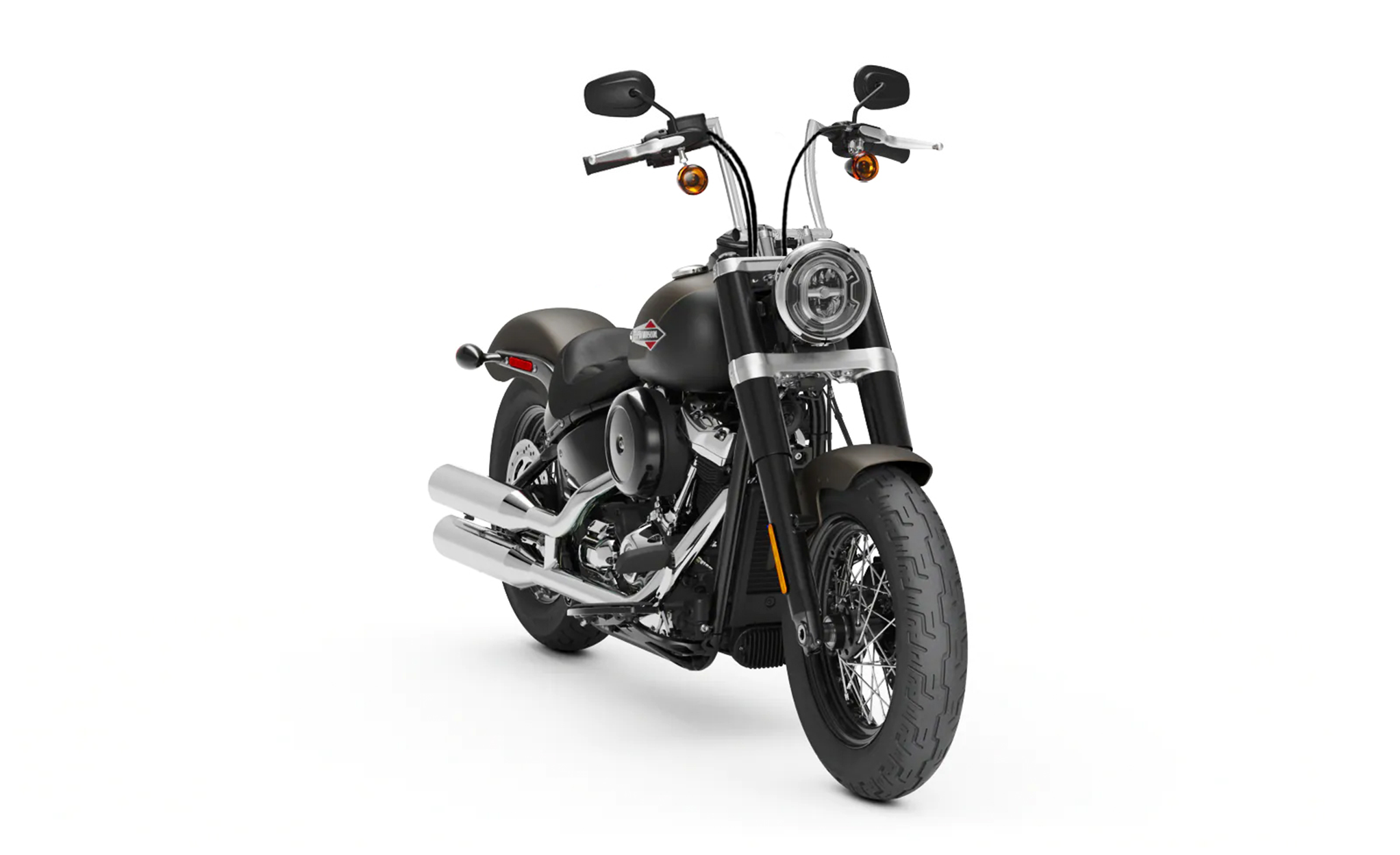 Viking Iron Born 9" Handlebar for Harley Softail Slim FLS Chrome Bag on Bike View @expand