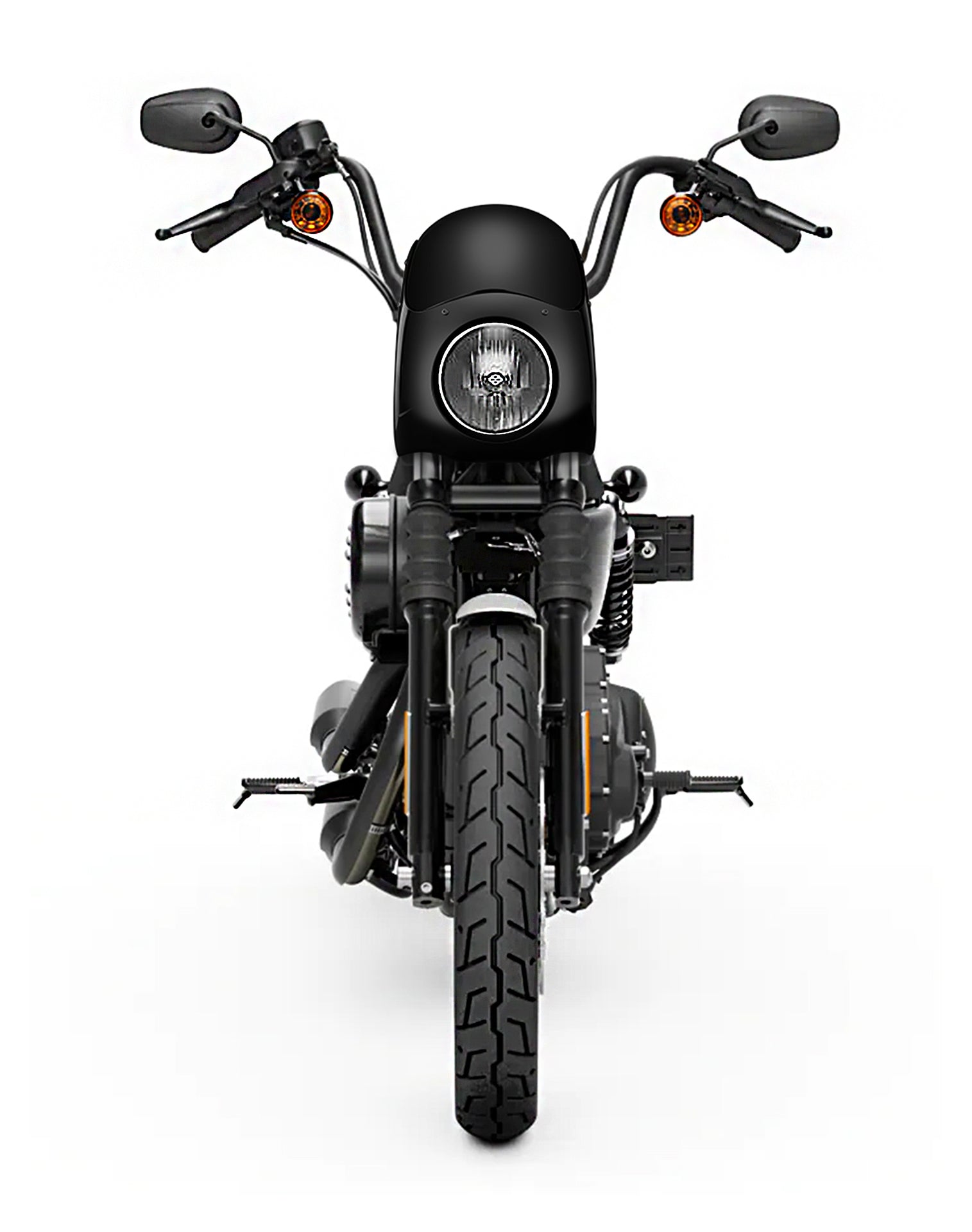 Viking Bronco Motorcycle Fairing For Harley Sportster Iron 1200 Gloss Black Fairing From Front