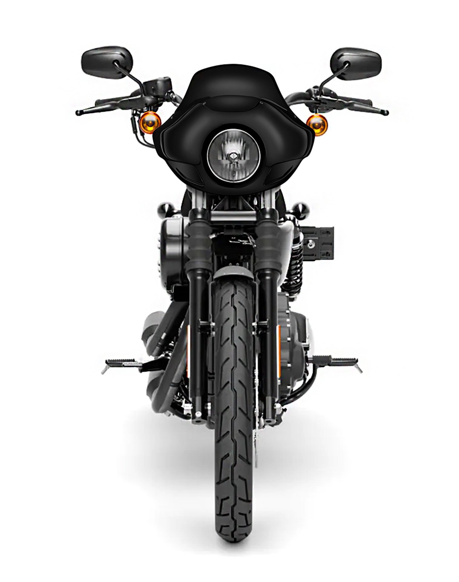 Viking Derby Motorcycle Fairing For Harley Sportster 883 Iron XL883N Gloss Black Fairing From Front